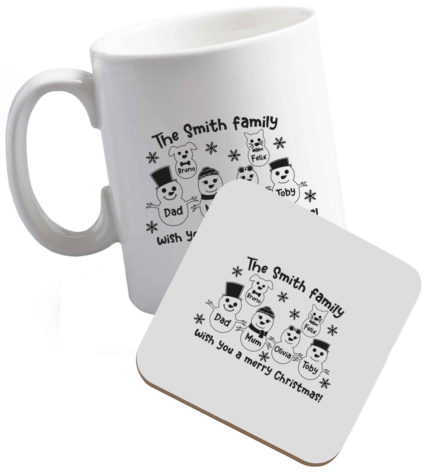 10 oz Tis The Season to Drink Whisky ceramic mug and coaster set right handed