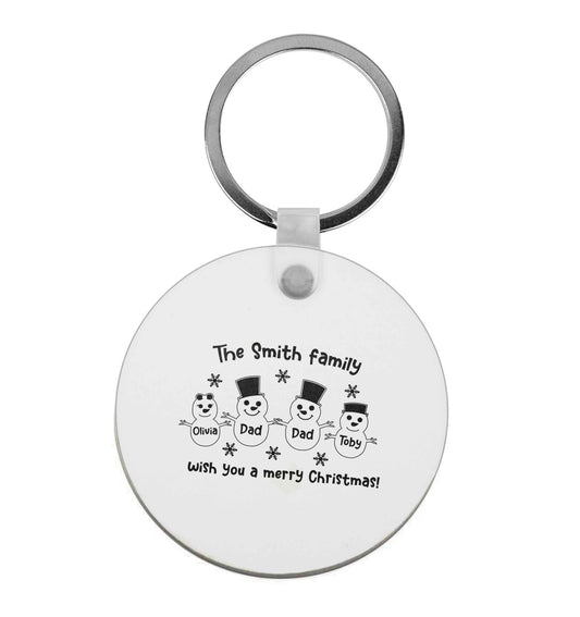 Personalised snowman family two dads | Keyring