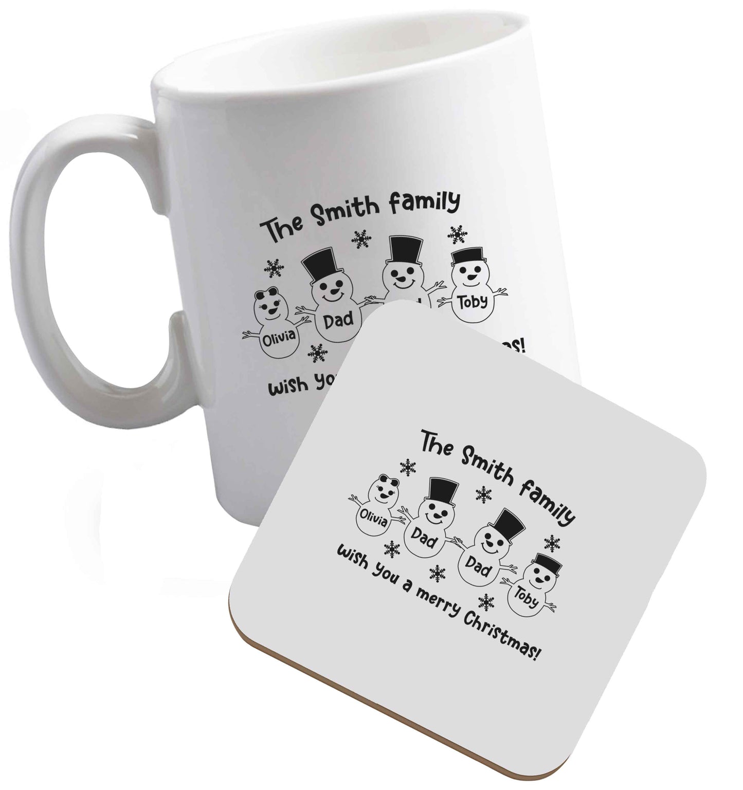 10 oz Tis The Season to Drink Whisky ceramic mug and coaster set right handed