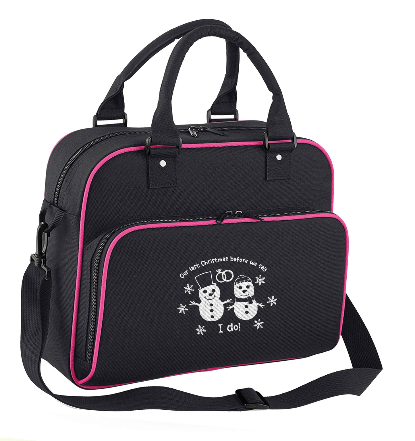 Last Christmas before we say I do children's dance bag black with pink detail