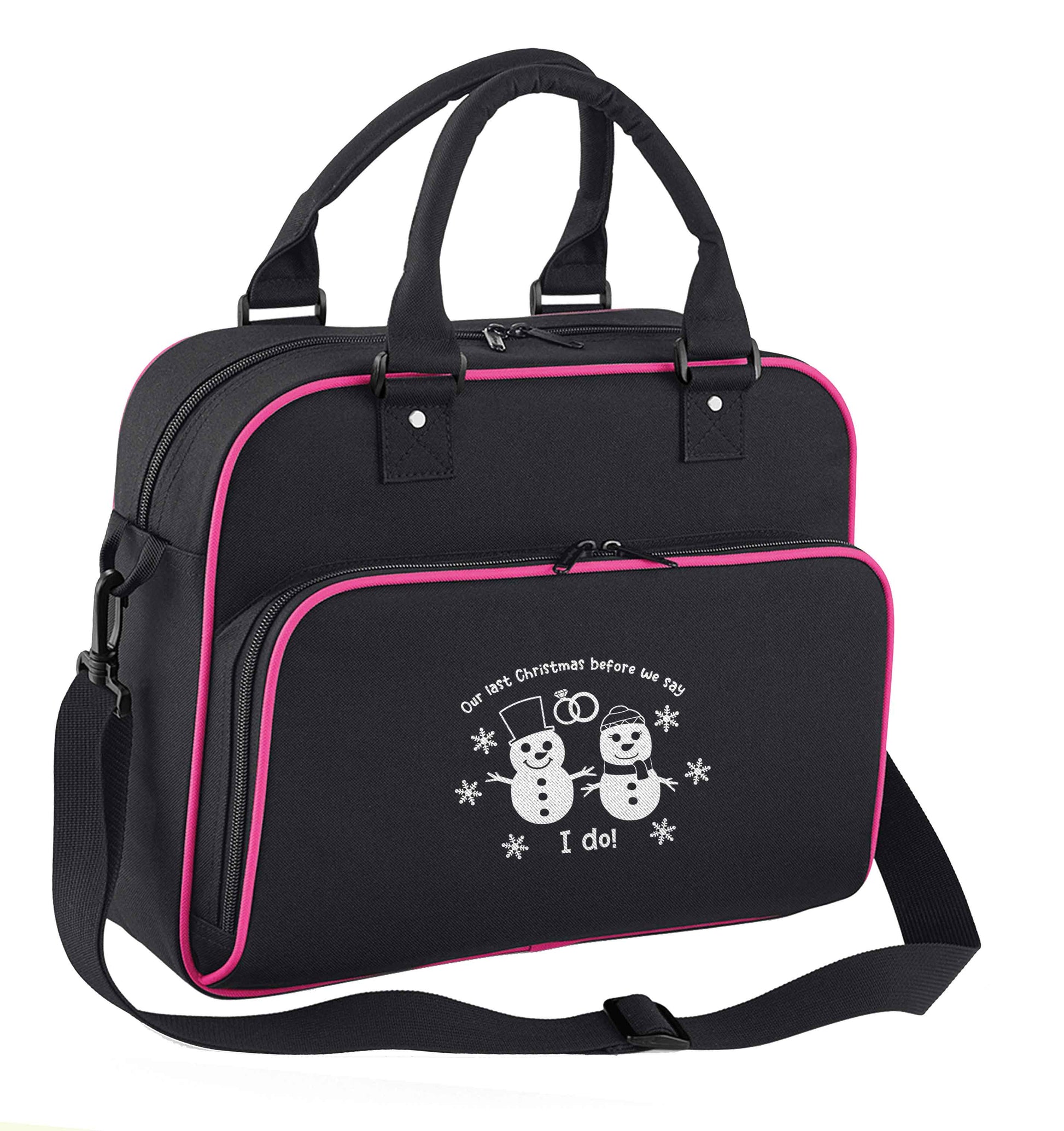 Last Christmas before we say I do children's dance bag black with pink detail