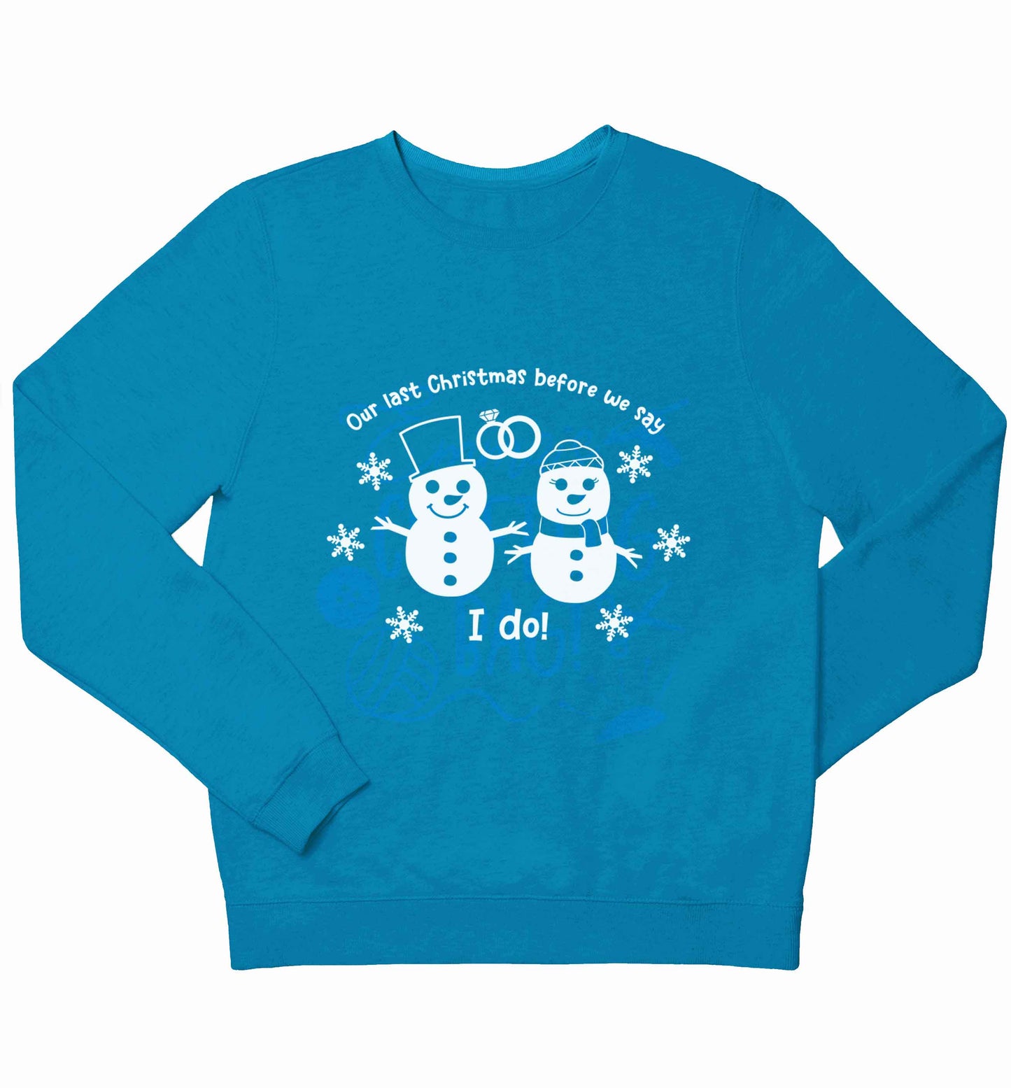 Last Christmas before we say I do children's blue sweater 12-13 Years