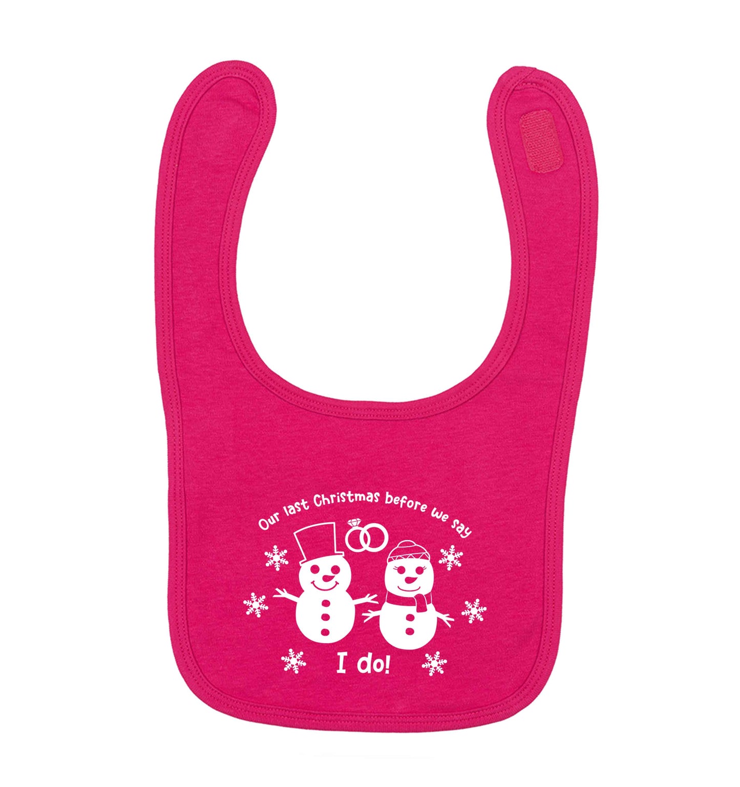 Last Christmas before we say I do dark pink baby bib