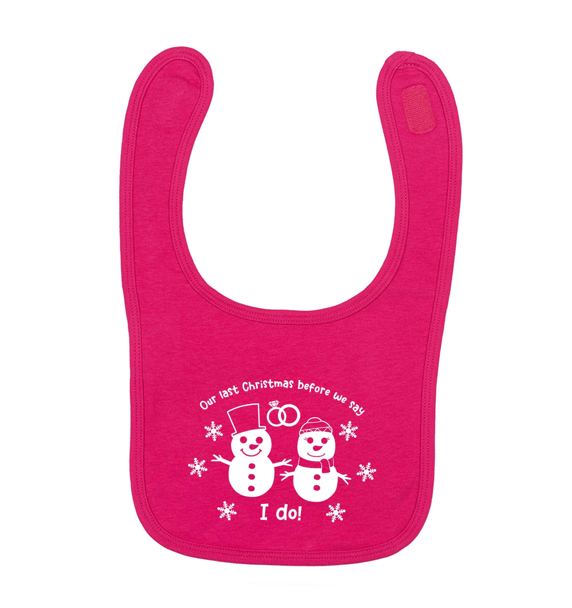 Last Christmas before we say I do dark pink baby bib