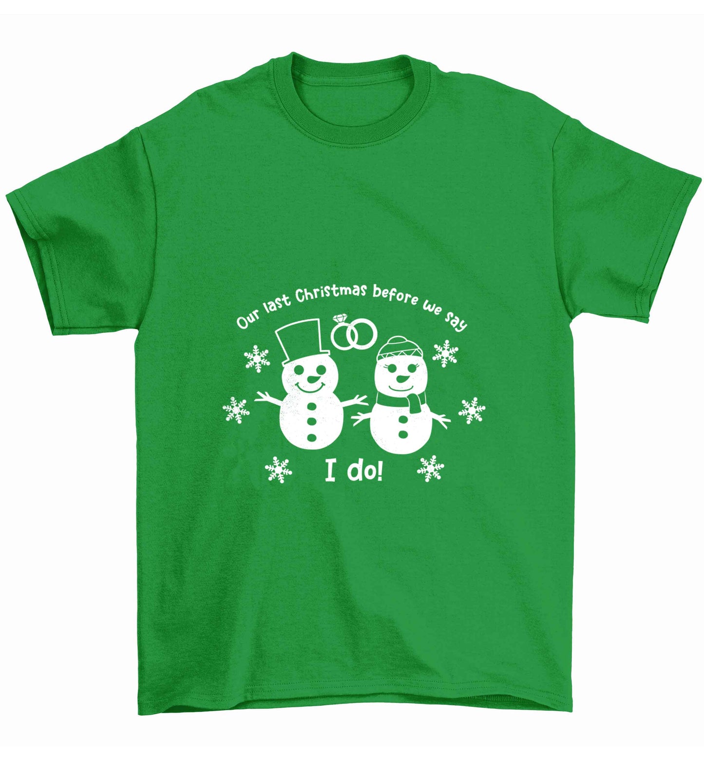 Last Christmas before we say I do Children's green Tshirt 12-13 Years