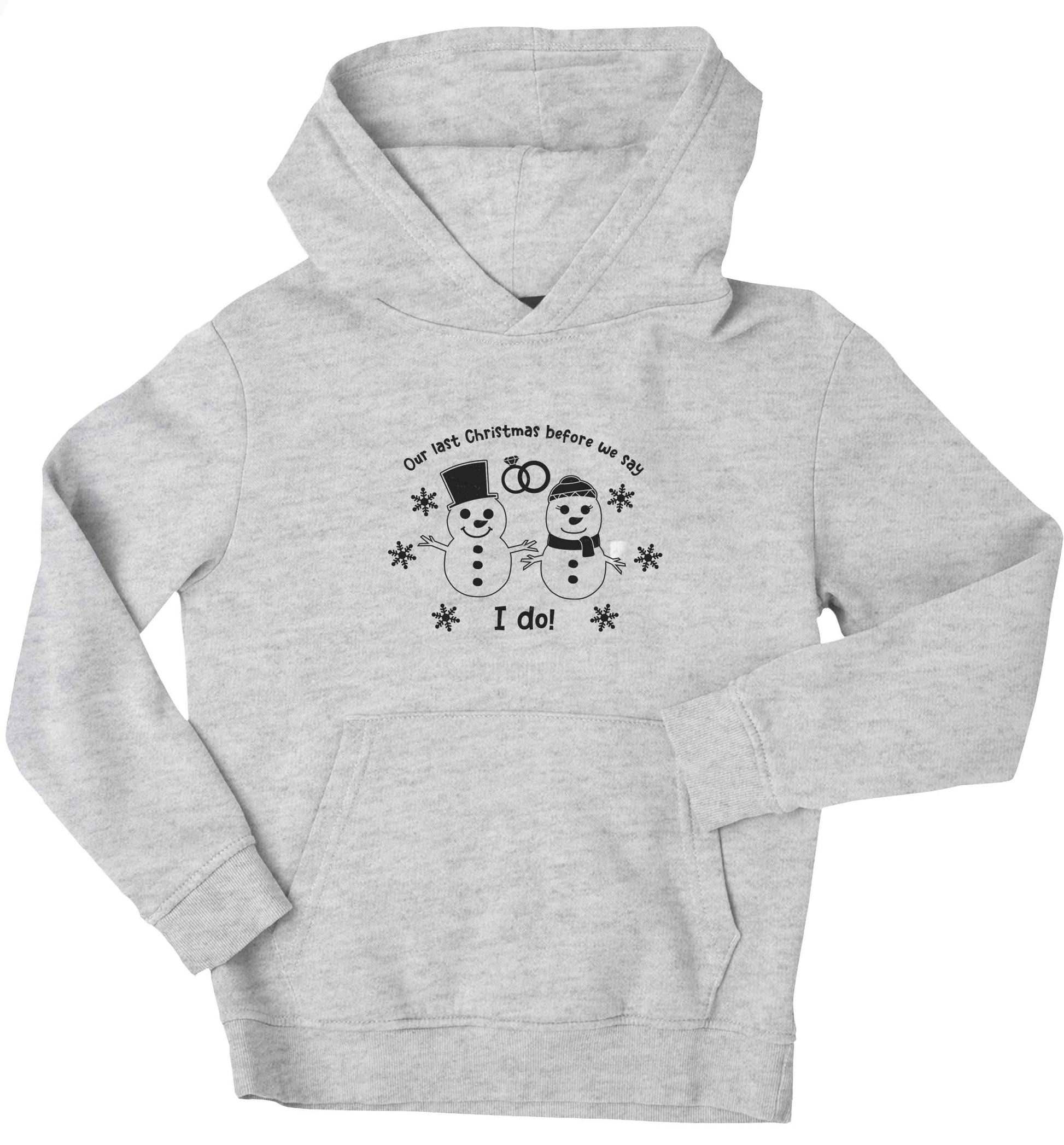 Last Christmas before we say I do children's grey hoodie 12-13 Years