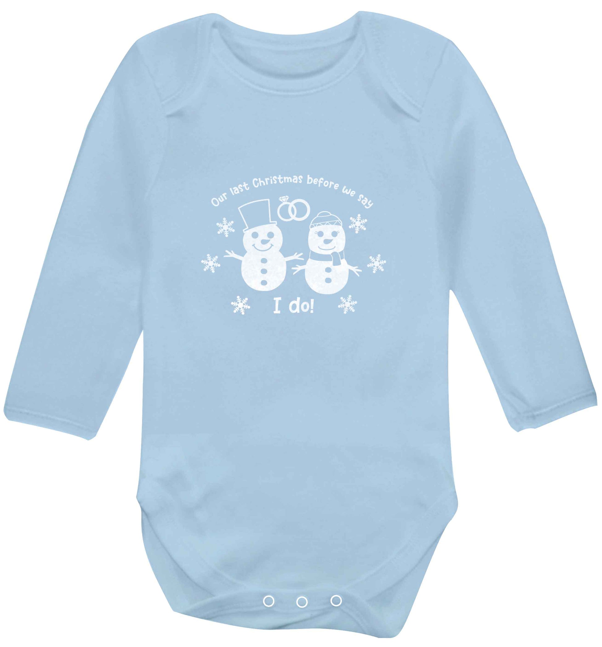 Last Christmas before we say I do baby vest long sleeved pale blue 6-12 months