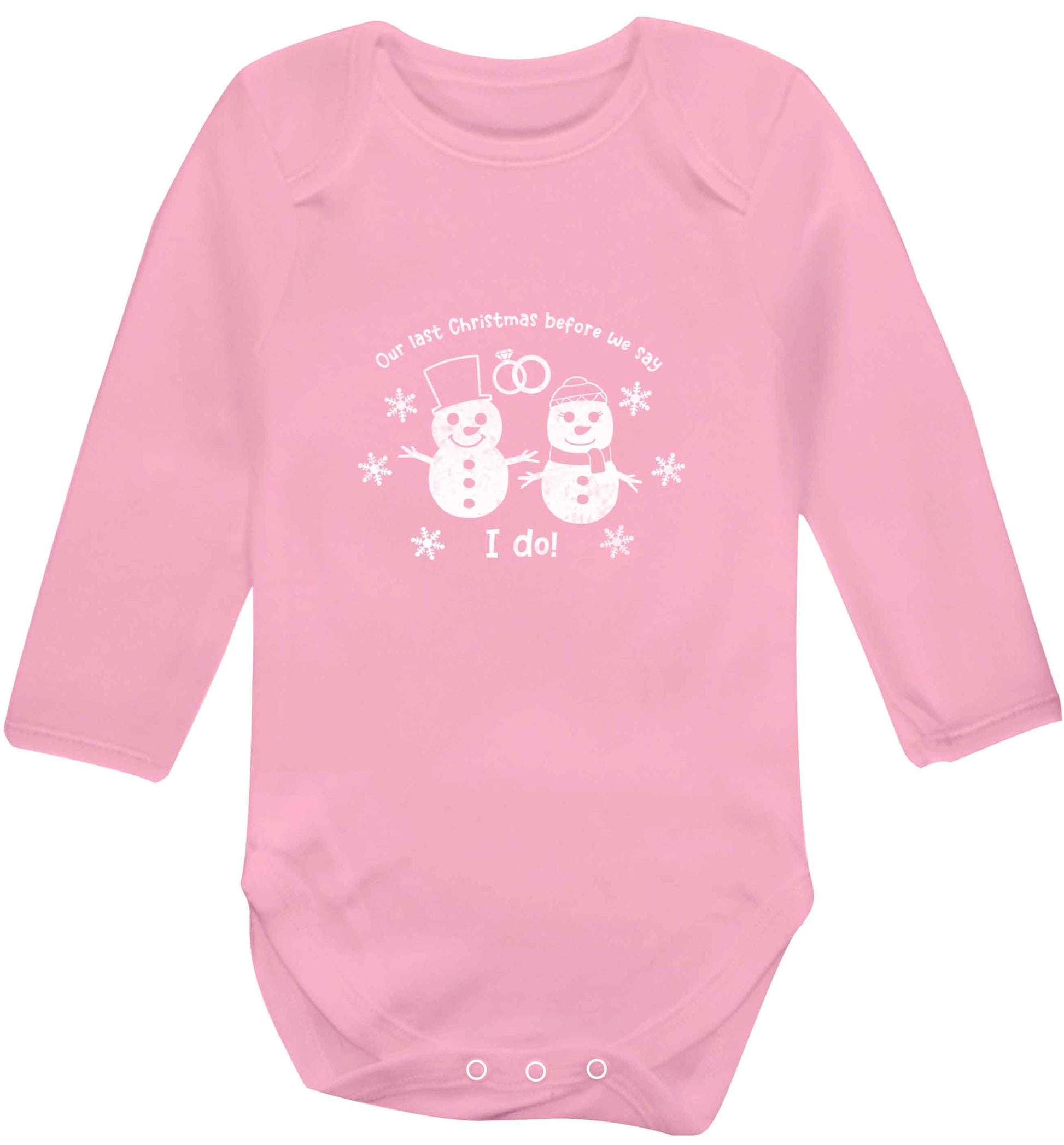 Last Christmas before we say I do baby vest long sleeved pale pink 6-12 months