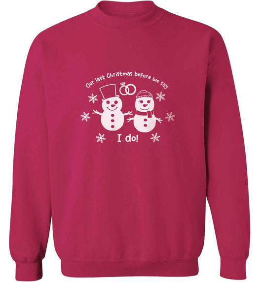 Last Christmas before we say I do adult's unisex pink sweater 2XL