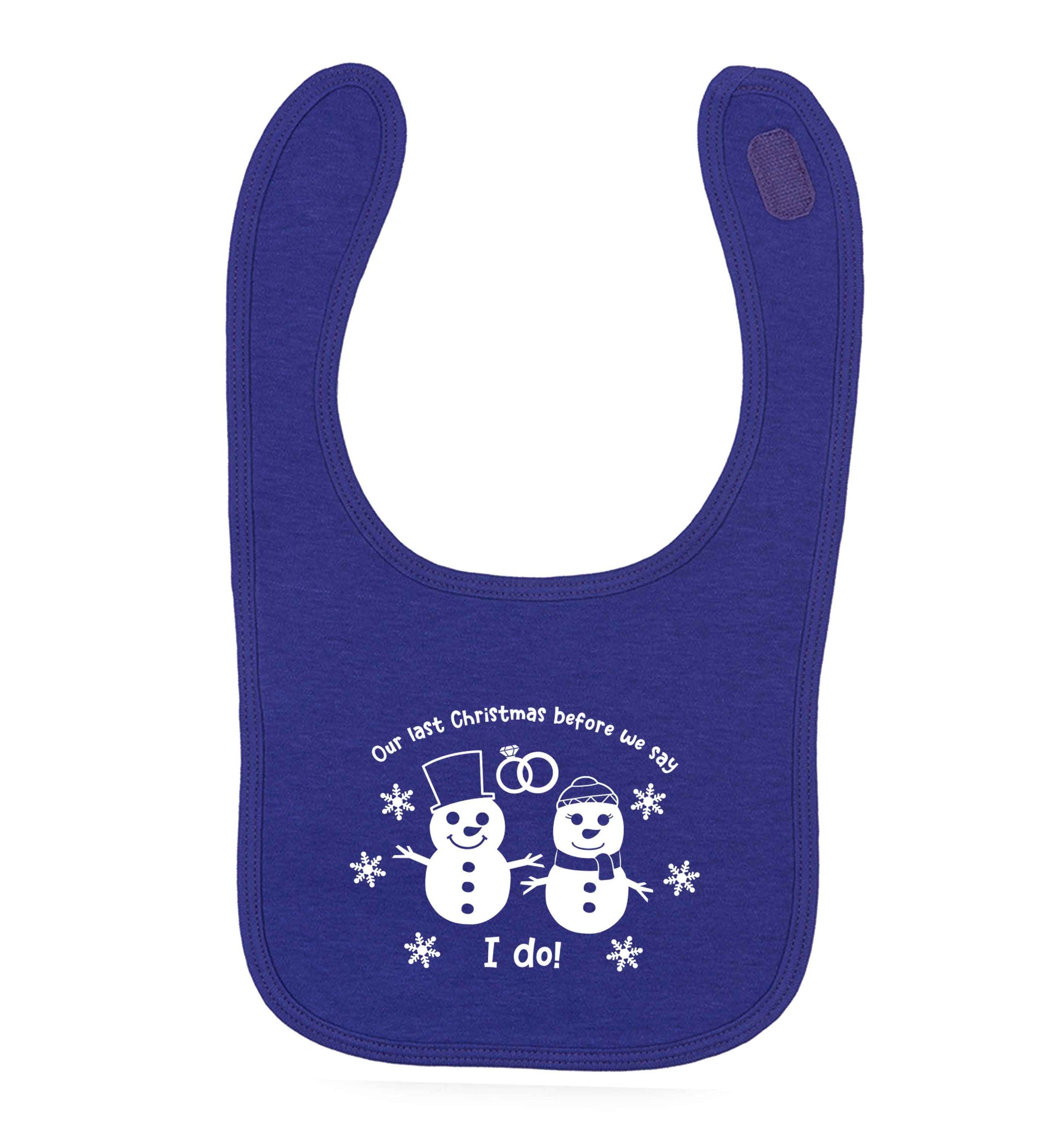 Last Christmas before we say I do purple baby bib