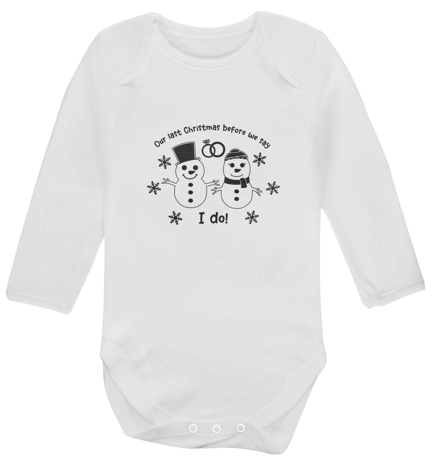 Last Christmas before we say I do baby vest long sleeved white 6-12 months