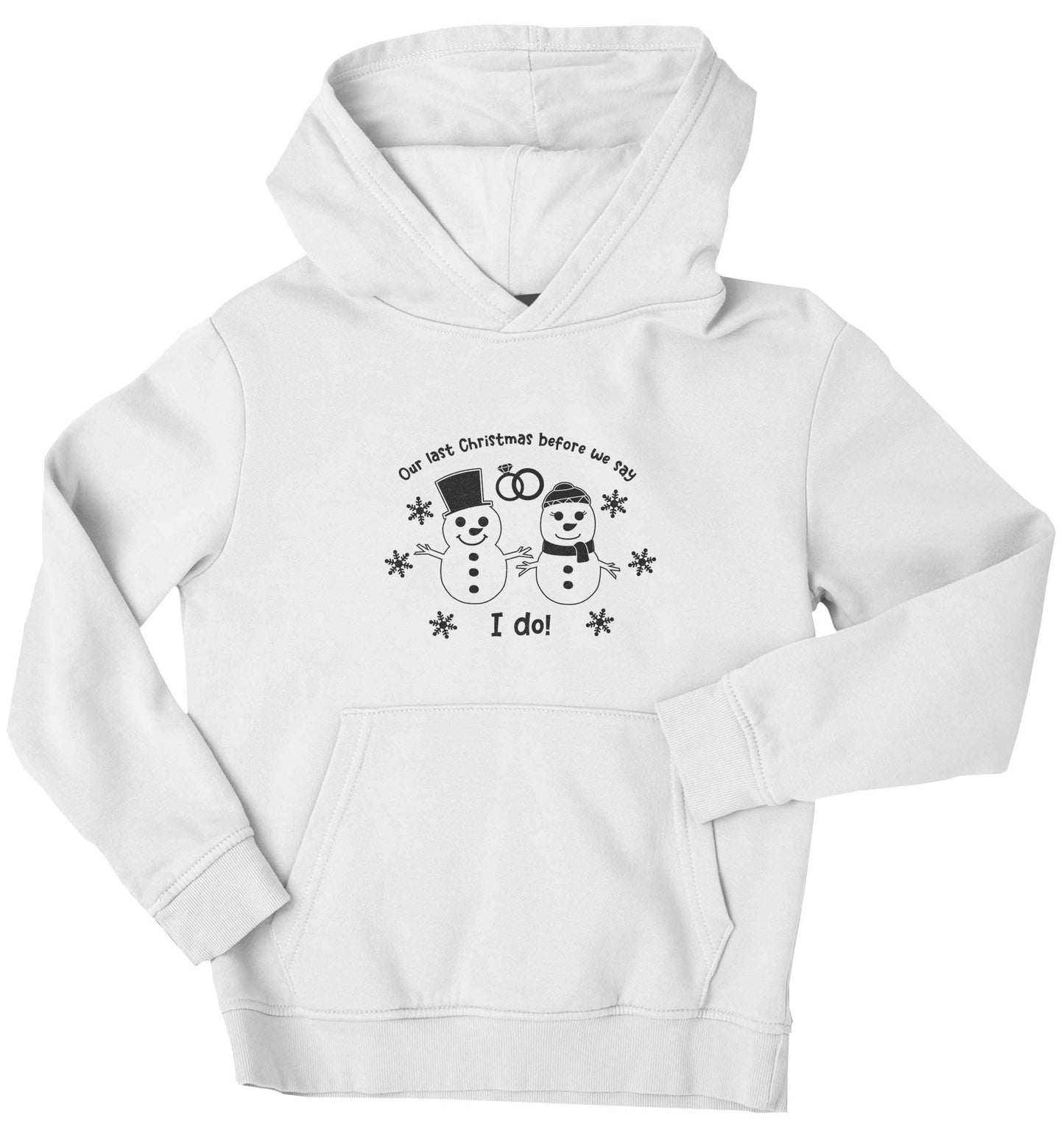 Last Christmas before we say I do children's white hoodie 12-13 Years