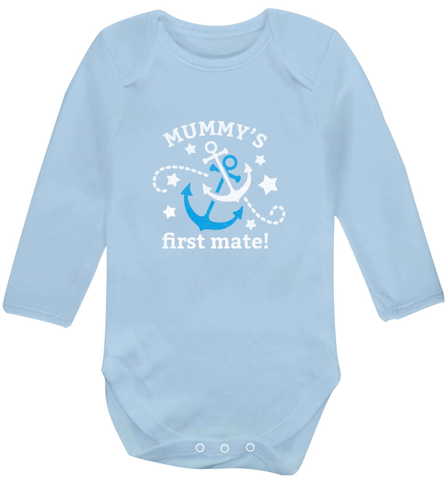 Mummy's First Mate baby vest long sleeved pale blue 6-12 months