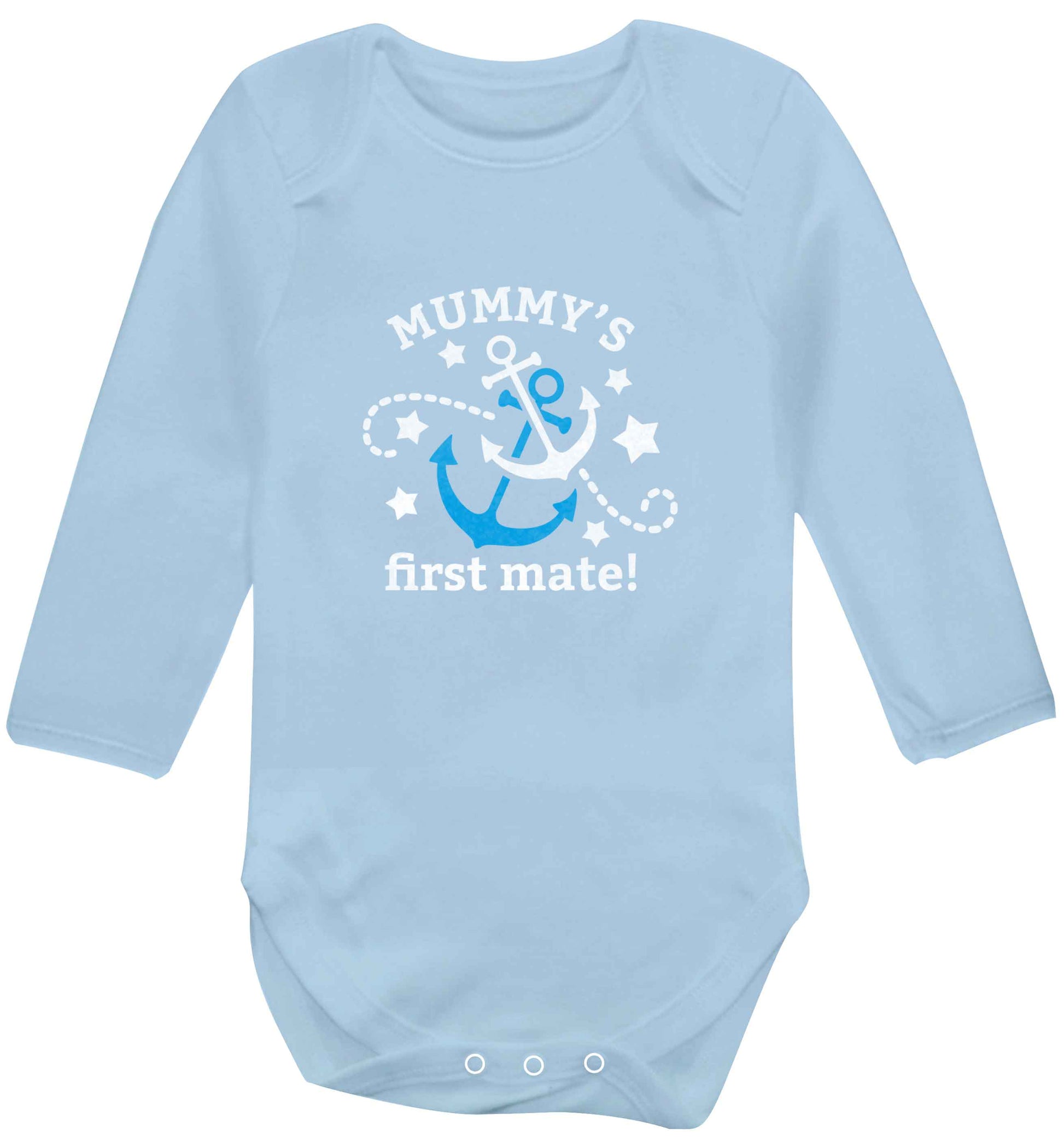 Mummy's First Mate baby vest long sleeved pale blue 6-12 months