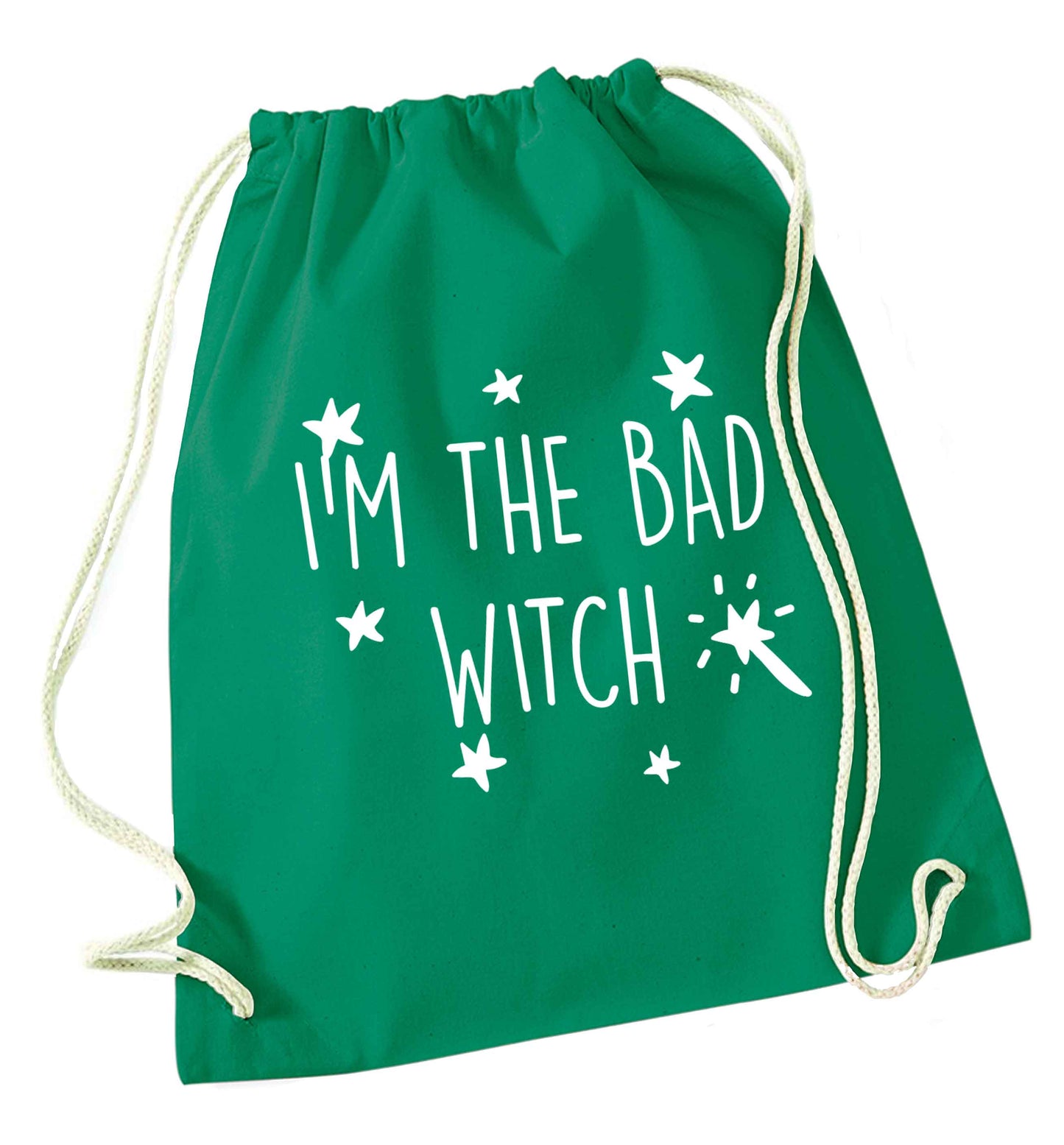 Bad witch green drawstring bag
