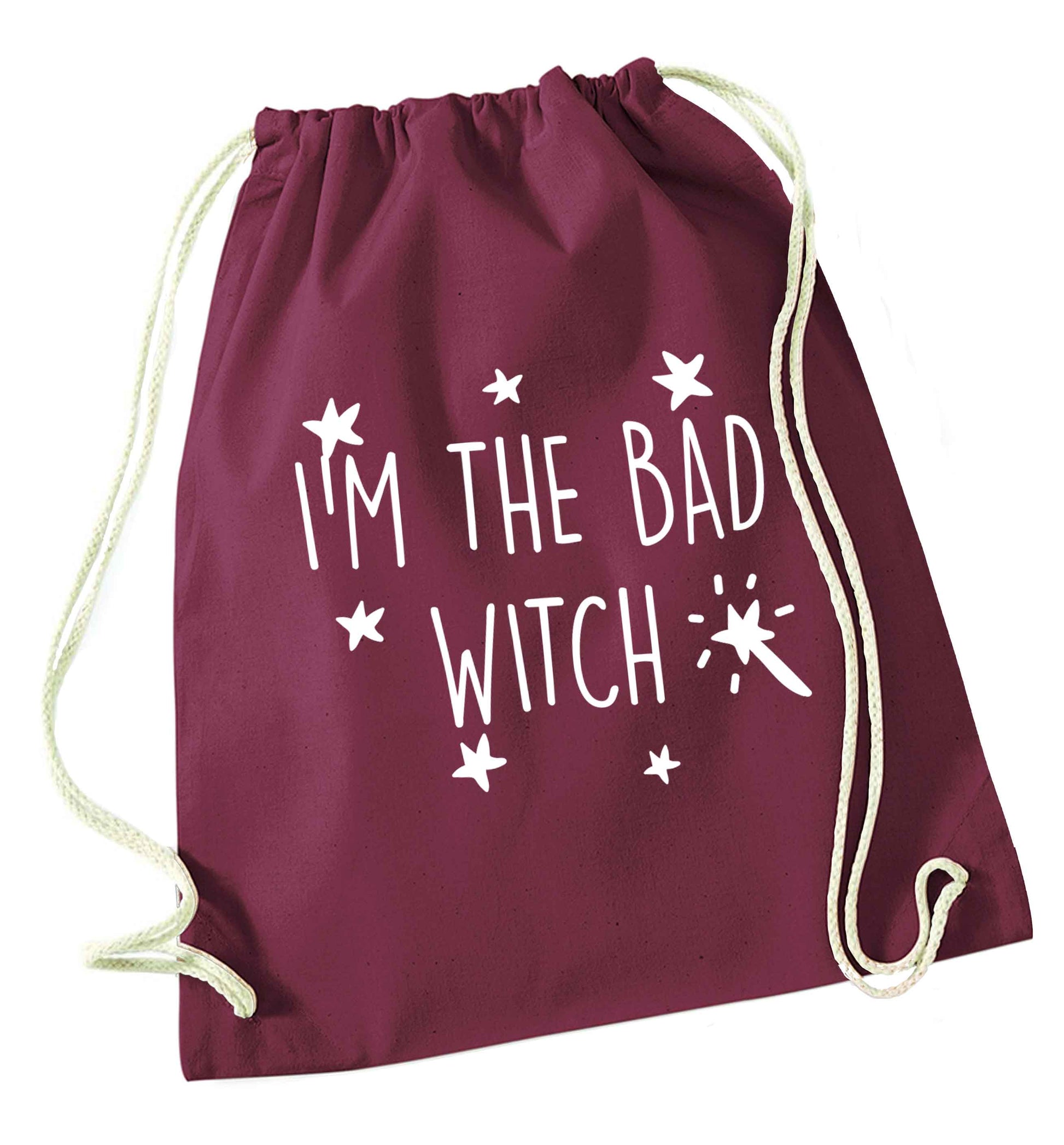 Bad witch maroon drawstring bag