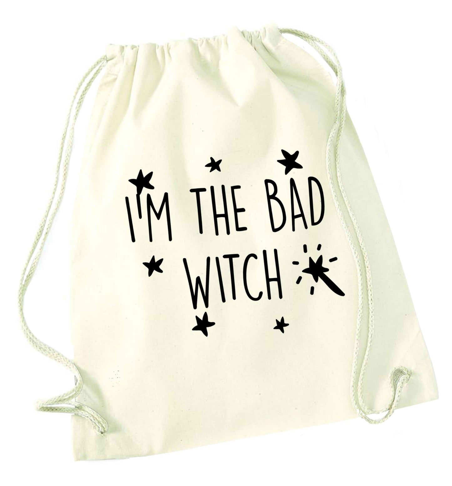Bad witch natural drawstring bag
