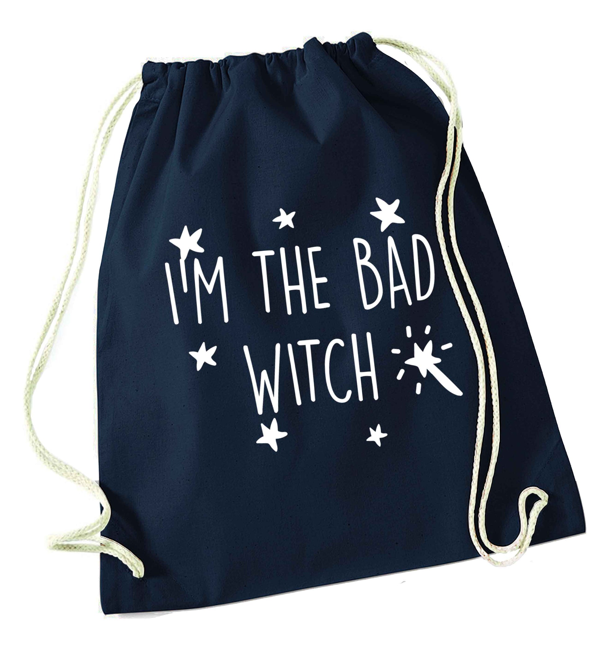 Bad witch navy drawstring bag