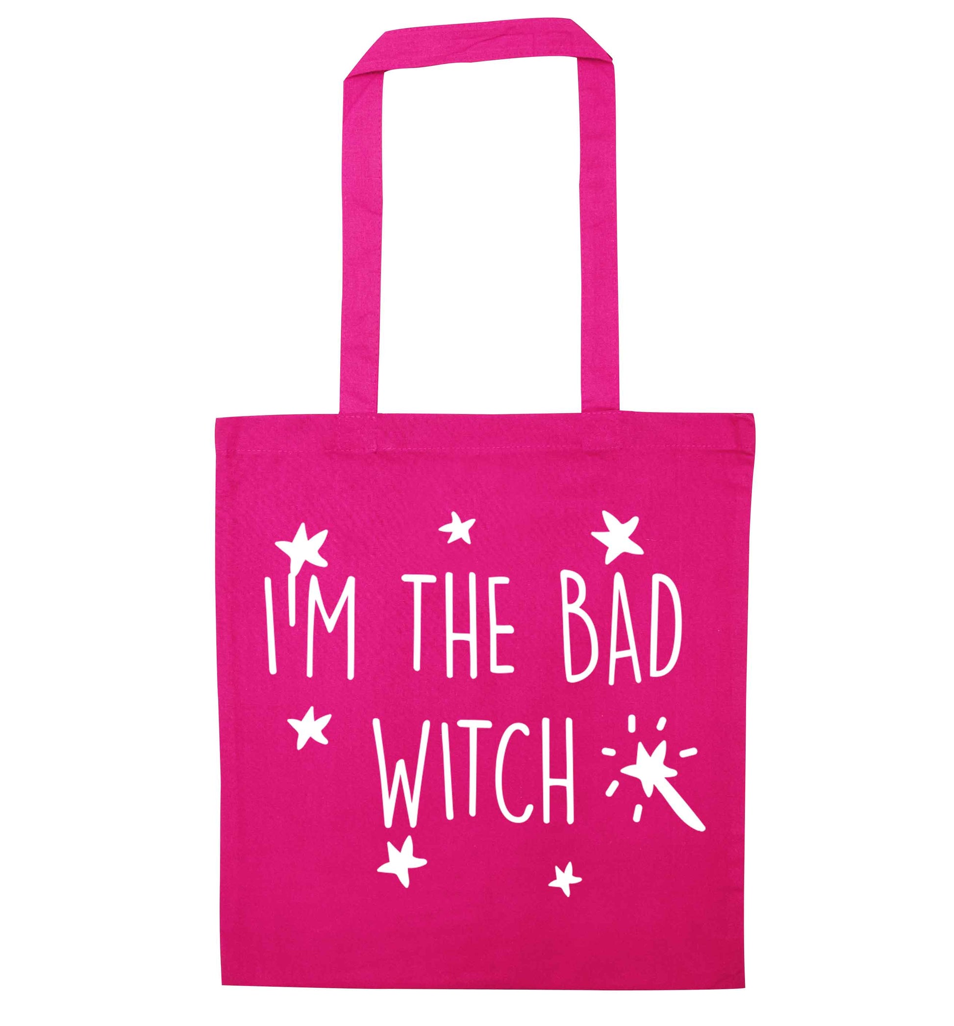 Bad witch pink tote bag