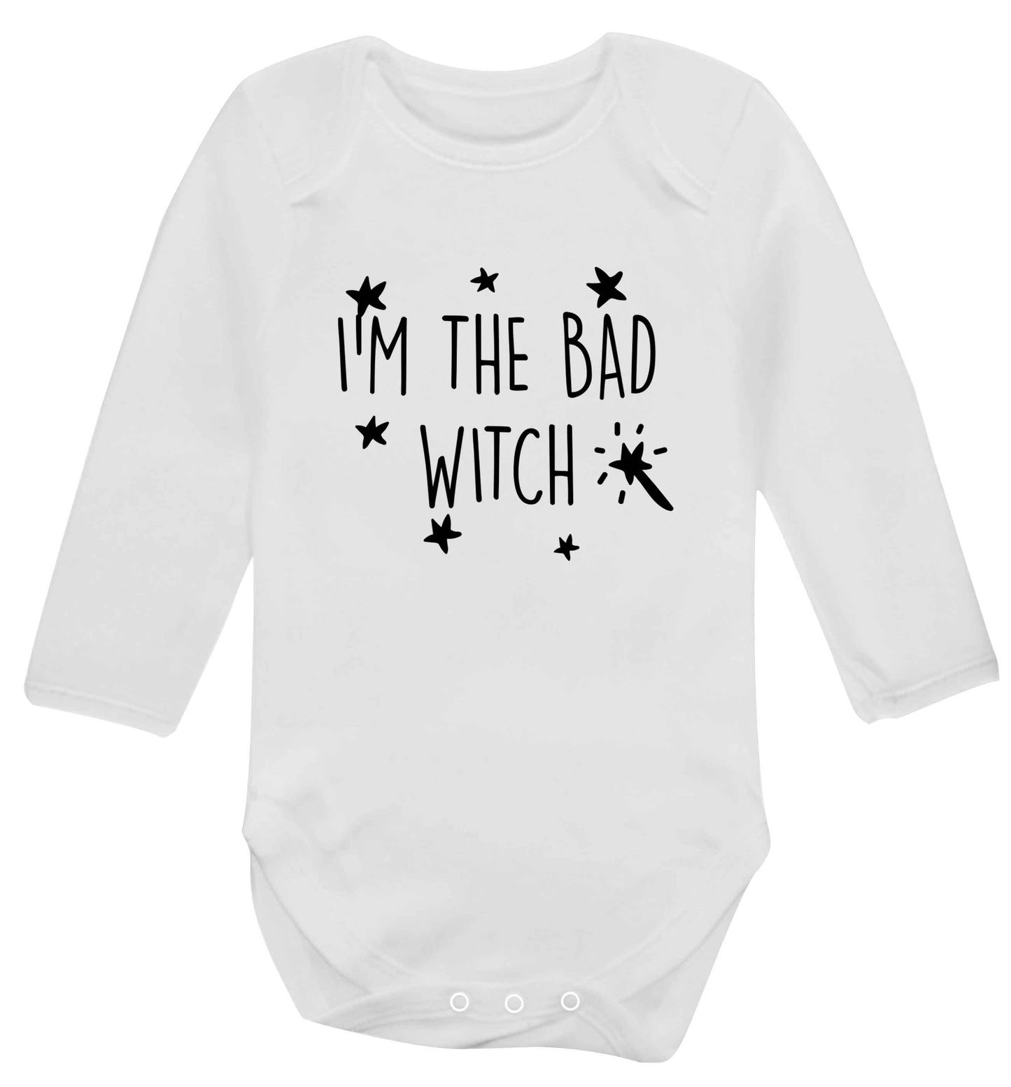 Bad witch baby vest long sleeved white 6-12 months