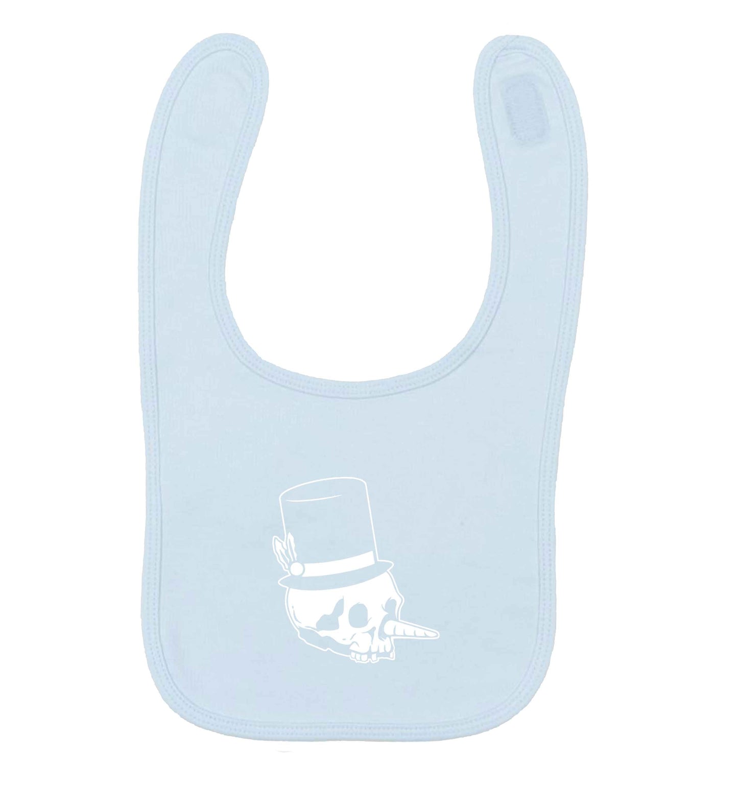 Snowman punk pale blue baby bib