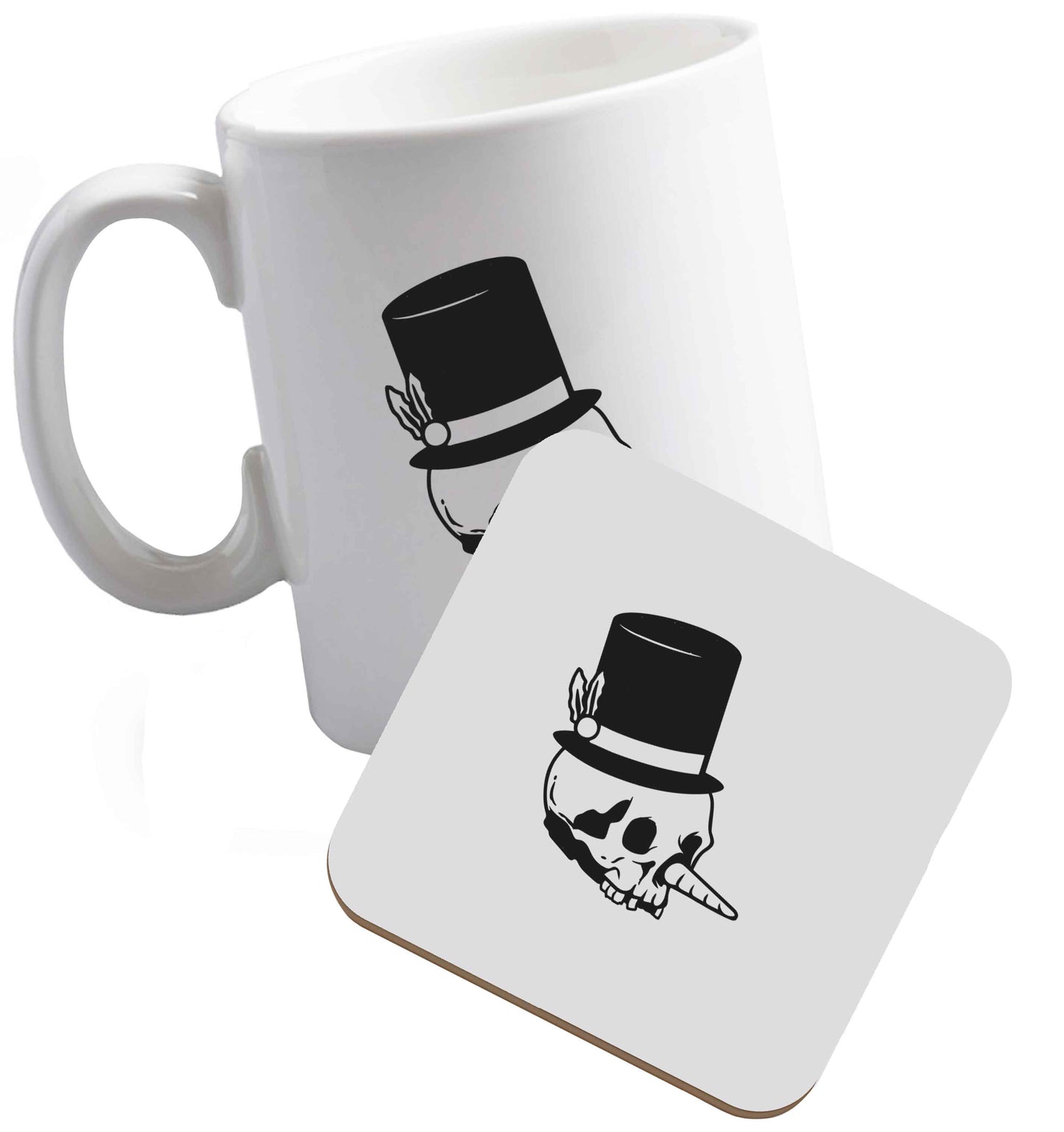 10 oz Tis The Season to Drink Whisky ceramic mug and coaster set right handed