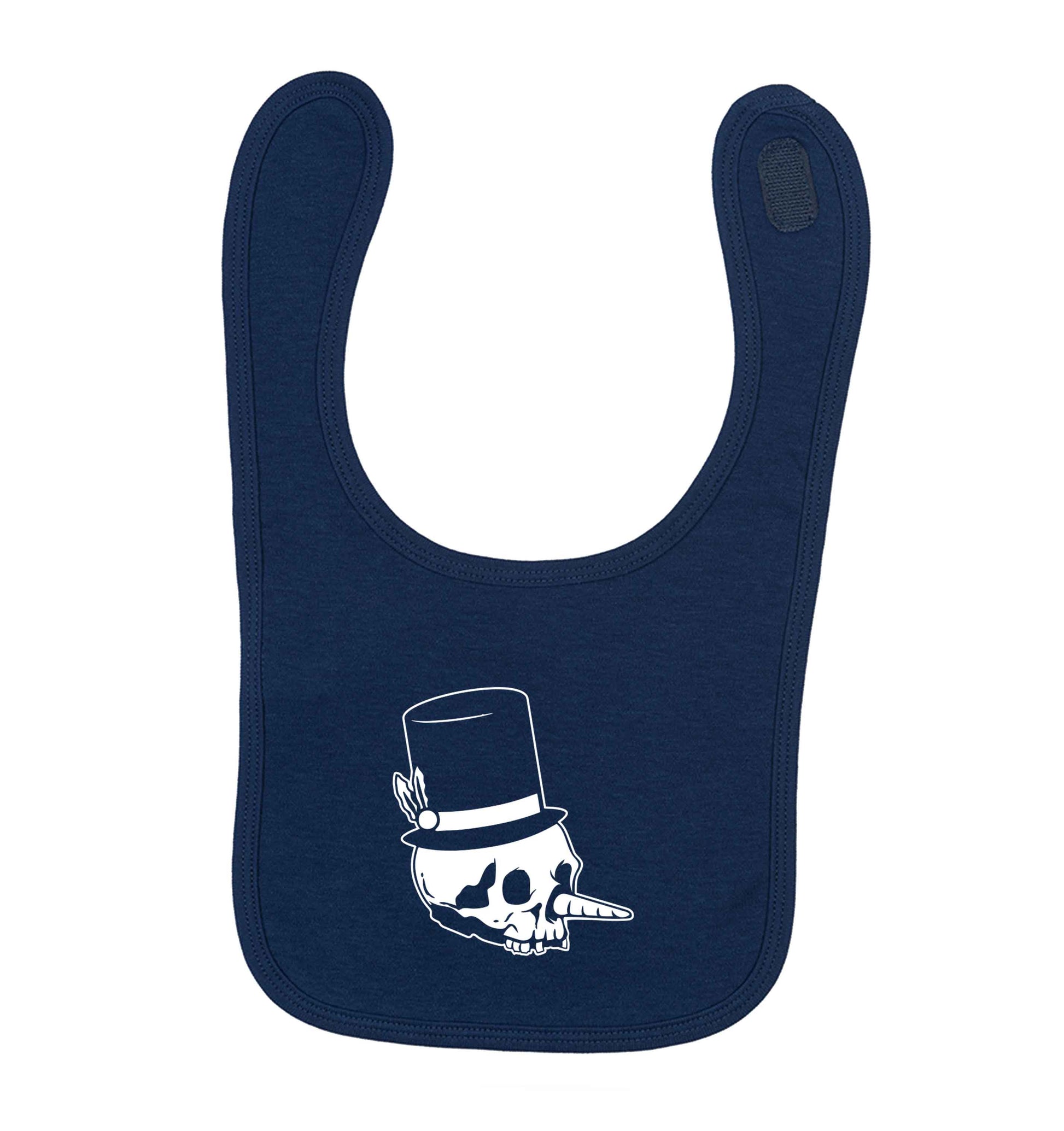 Snowman punk navy baby bib