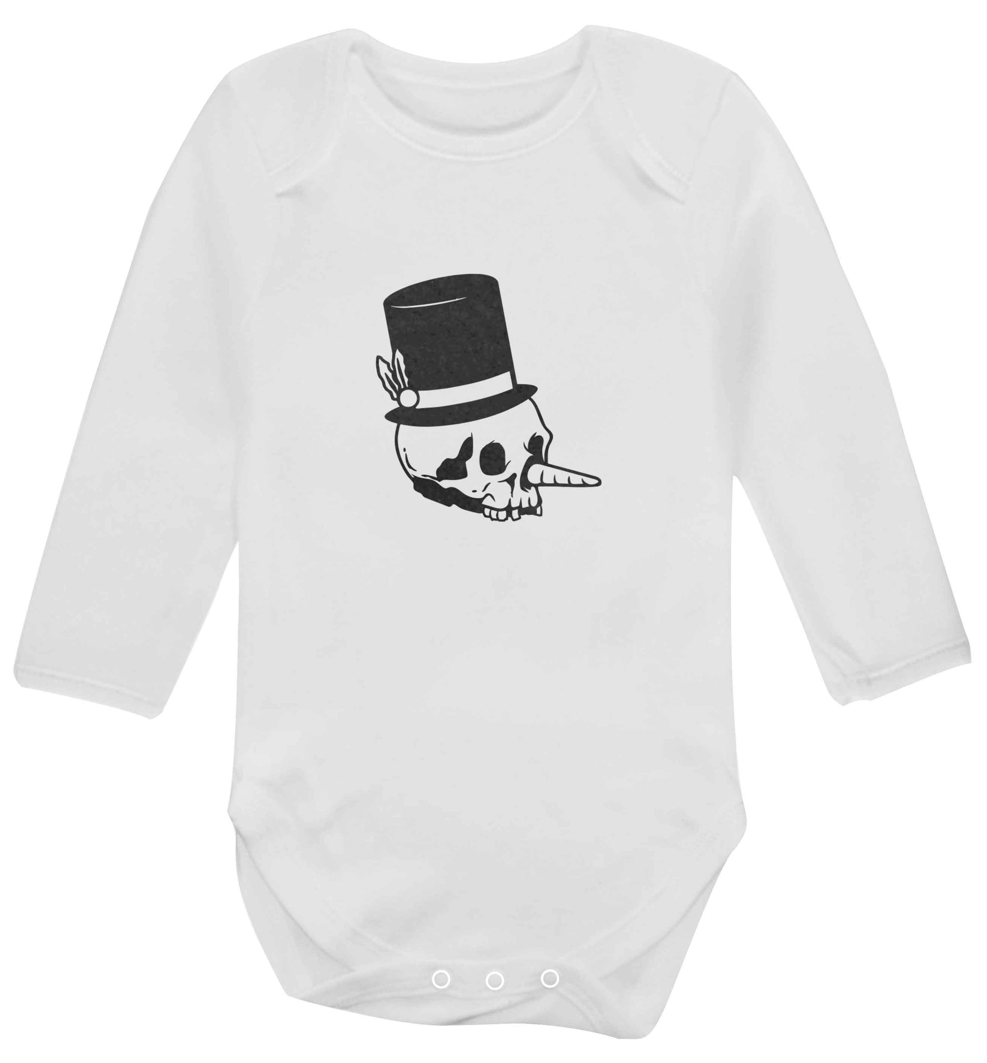 Snowman punk baby vest long sleeved white 6-12 months