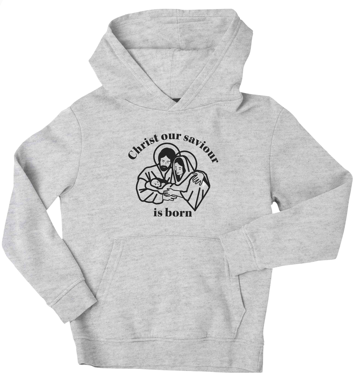 Christ our saviour is born children's grey hoodie 12-13 Years