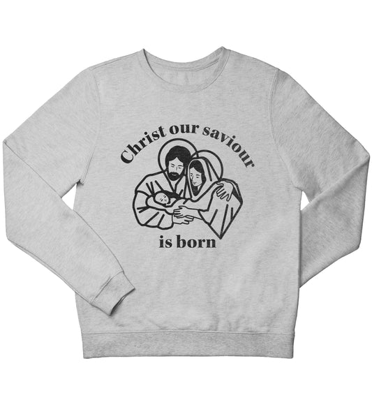 Christ our saviour is born children's grey sweater 12-13 Years