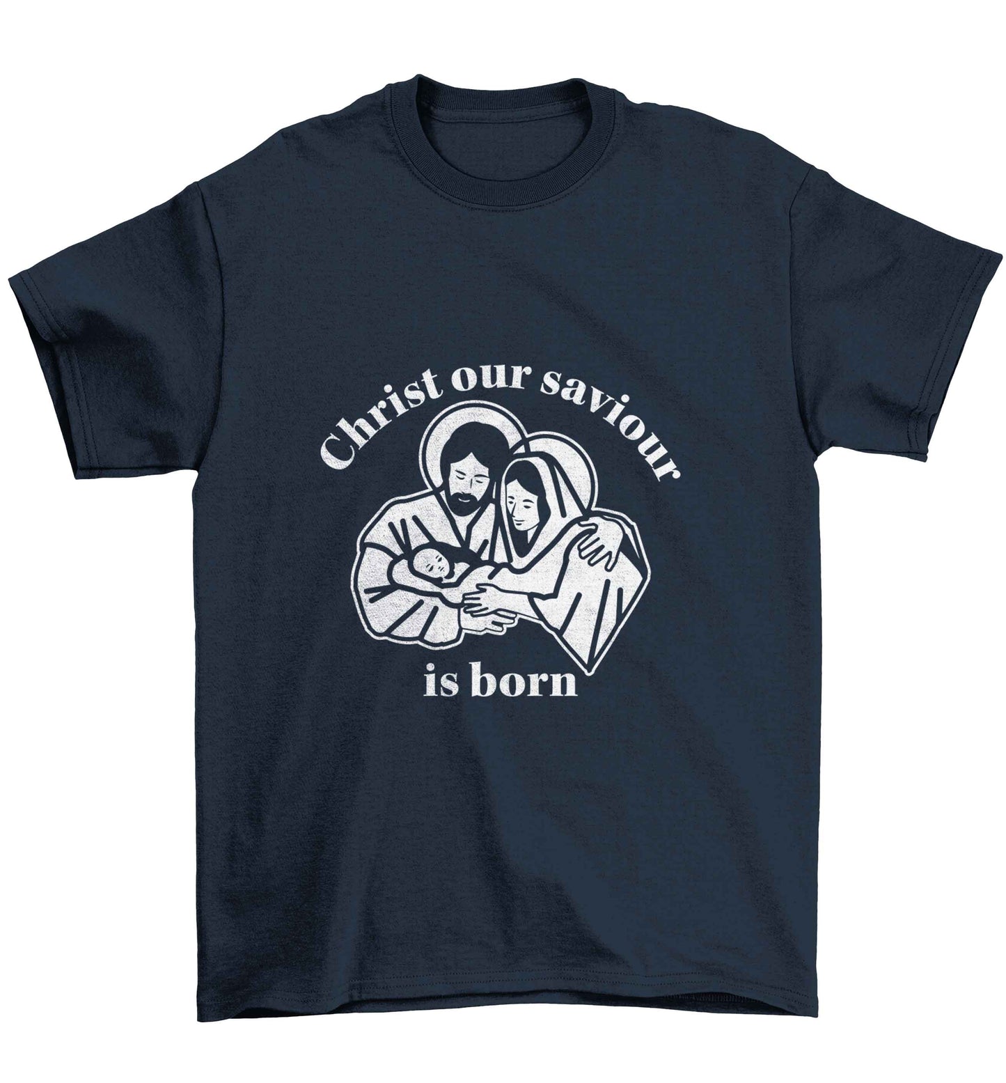 Christ our saviour is born Children's navy Tshirt 12-13 Years