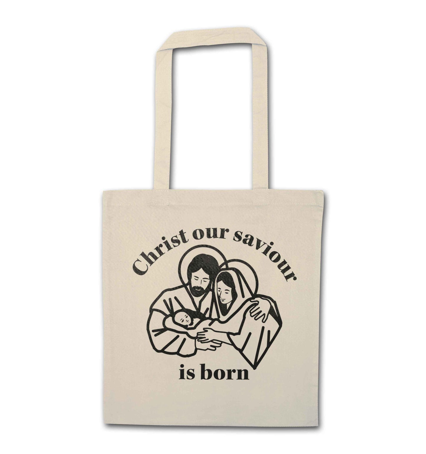 Christ our saviour is born natural tote bag