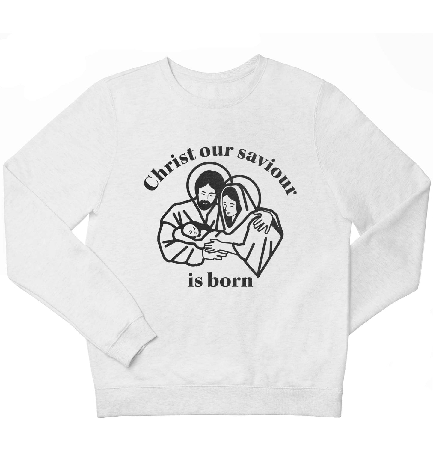Christ our saviour is born children's white sweater 12-13 Years