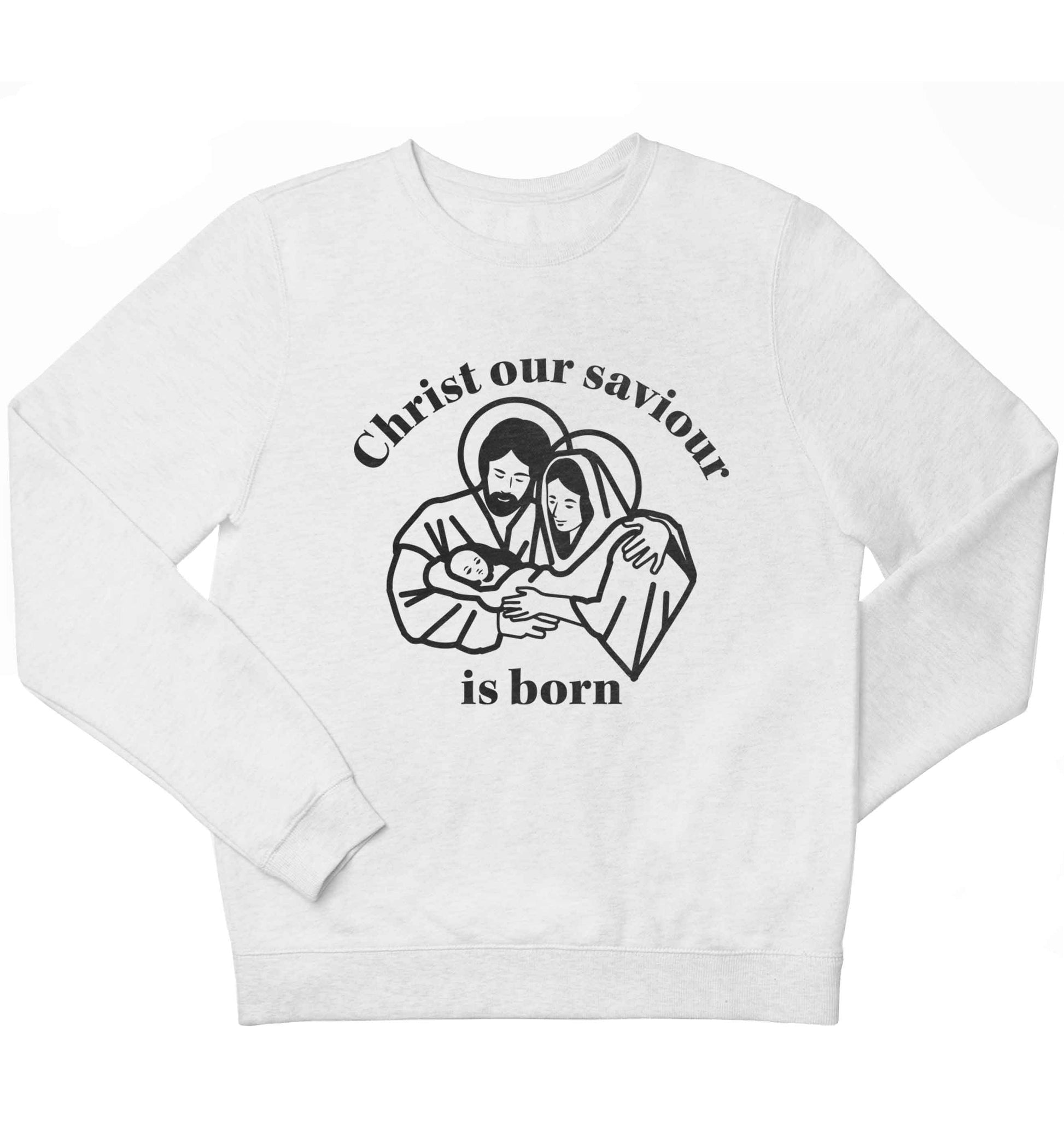 Christ our saviour is born children's white sweater 12-13 Years