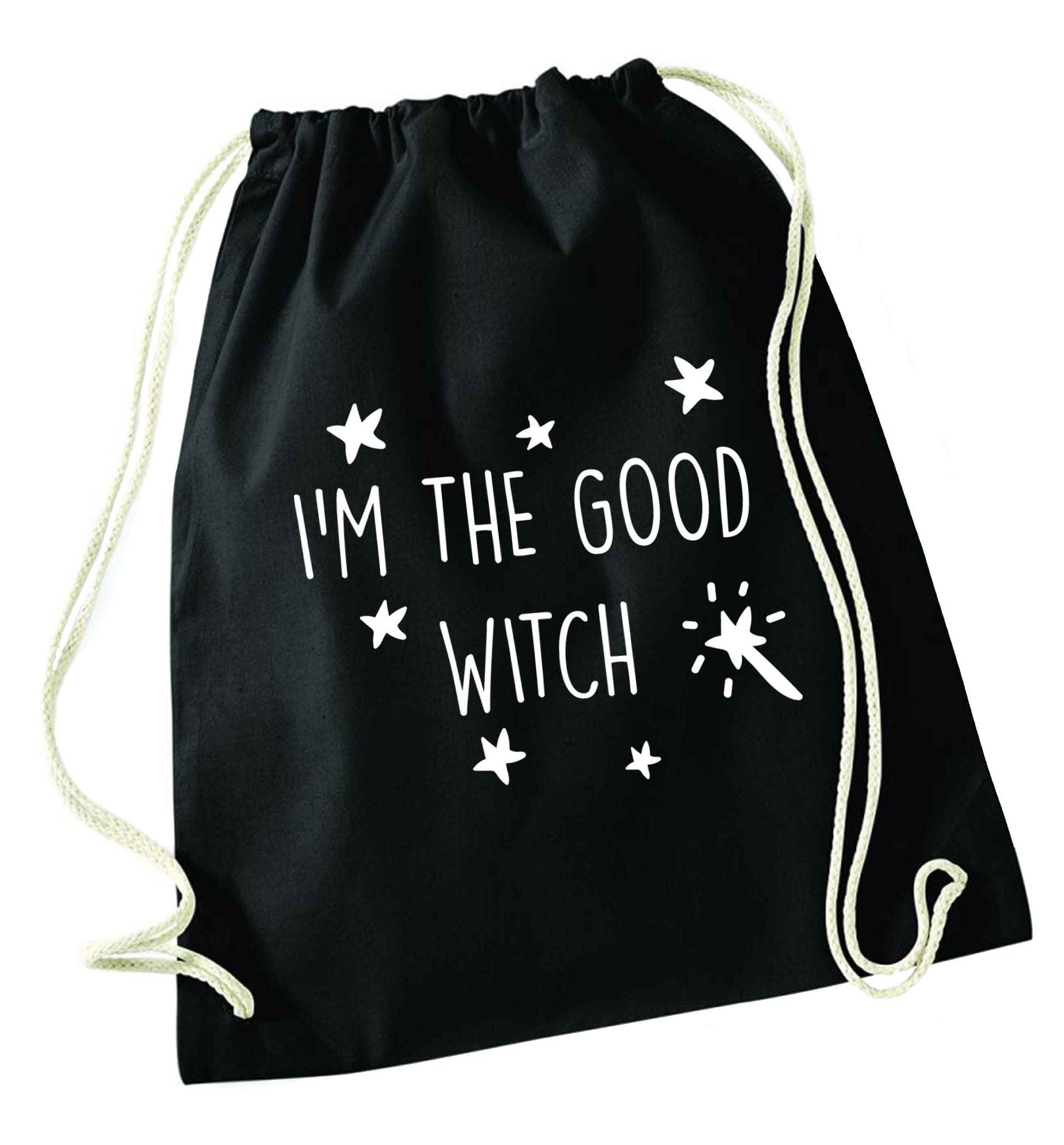 Good witch black drawstring bag
