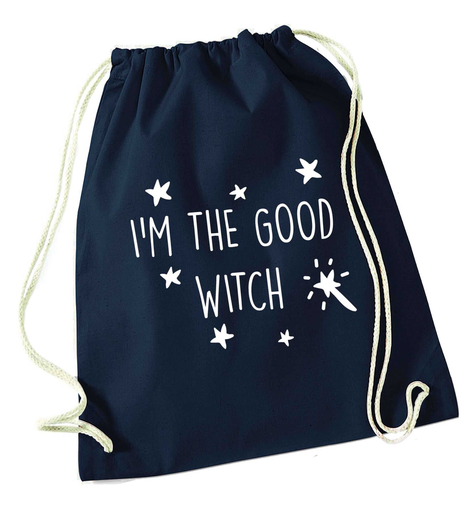 Good witch navy drawstring bag