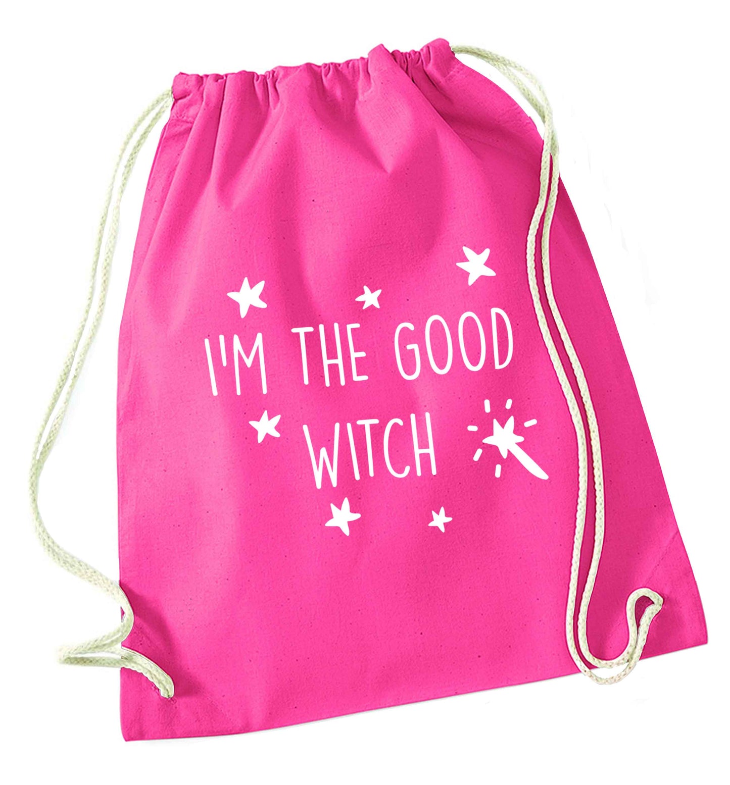 Good witch pink drawstring bag
