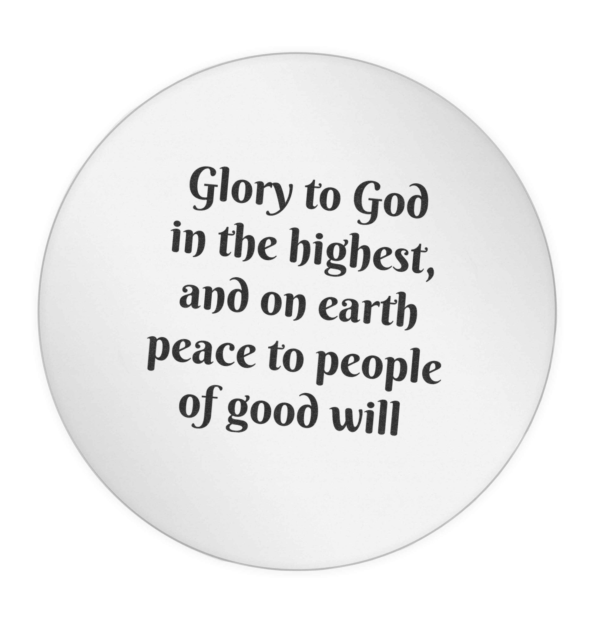 Glory to God in the highest, and on earth peace to people of good will 24 @ 45mm matt circle stickers
