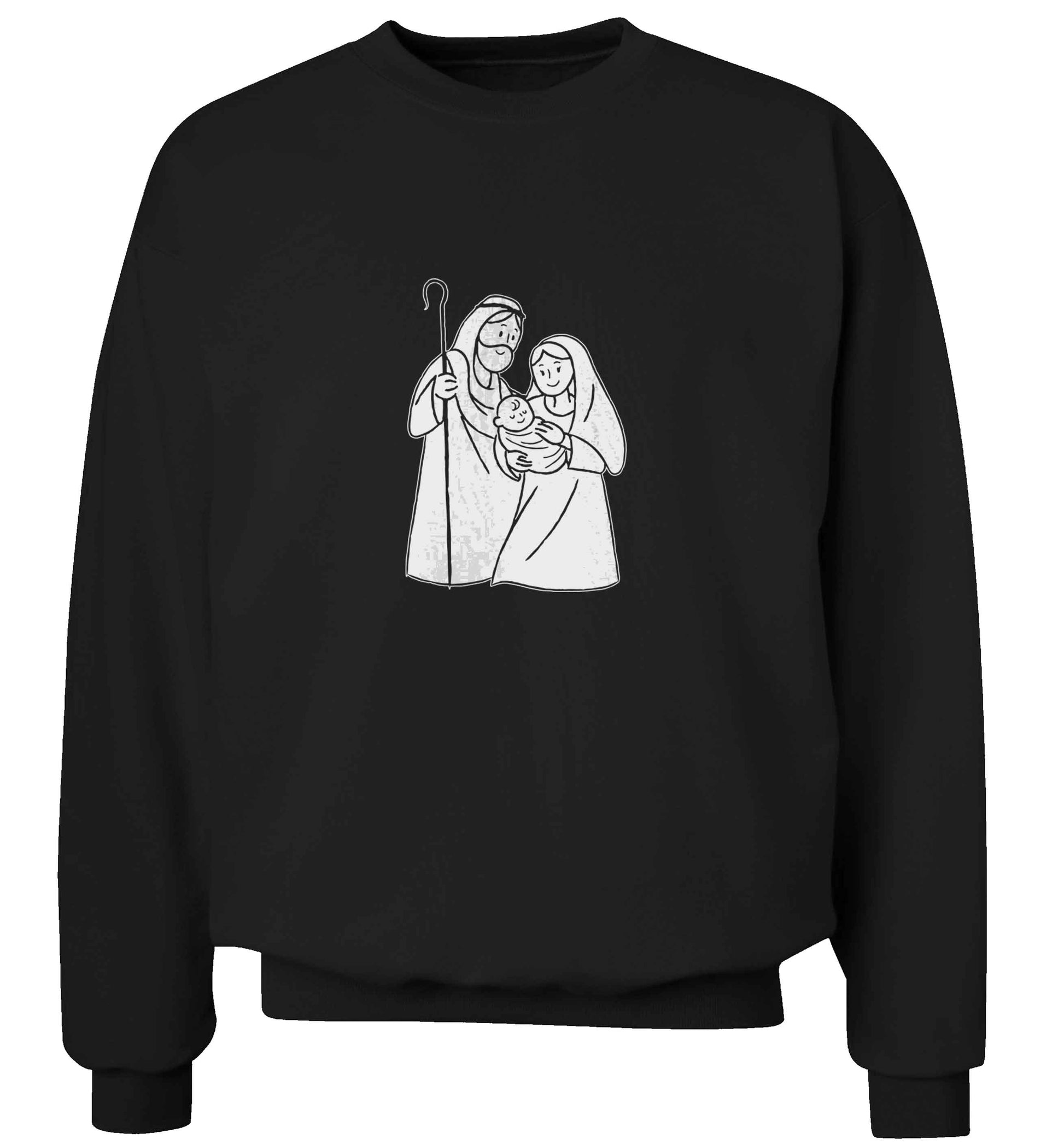Jesus Mary and joseph adult's unisex black sweater 2XL