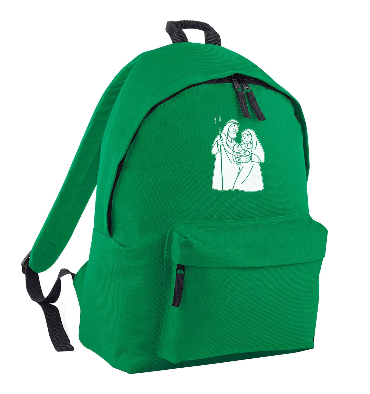 Jesus Mary and joseph green adults backpack