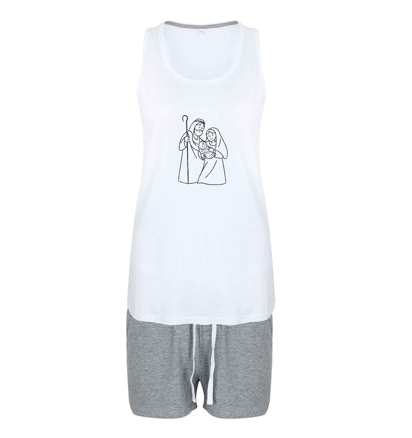 Jesus Mary and joseph size XL women's pyjama shorts set in pink 