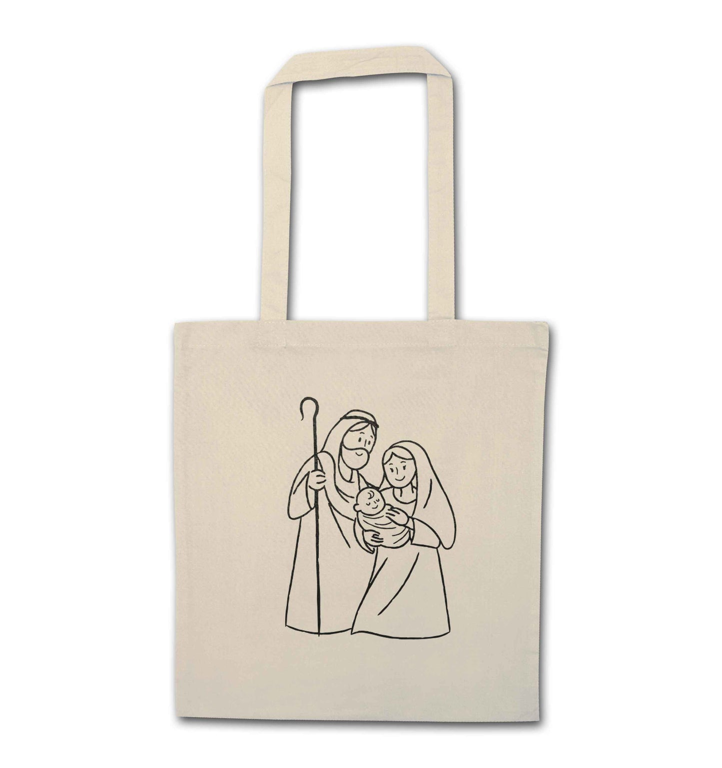 Jesus Mary and joseph natural tote bag