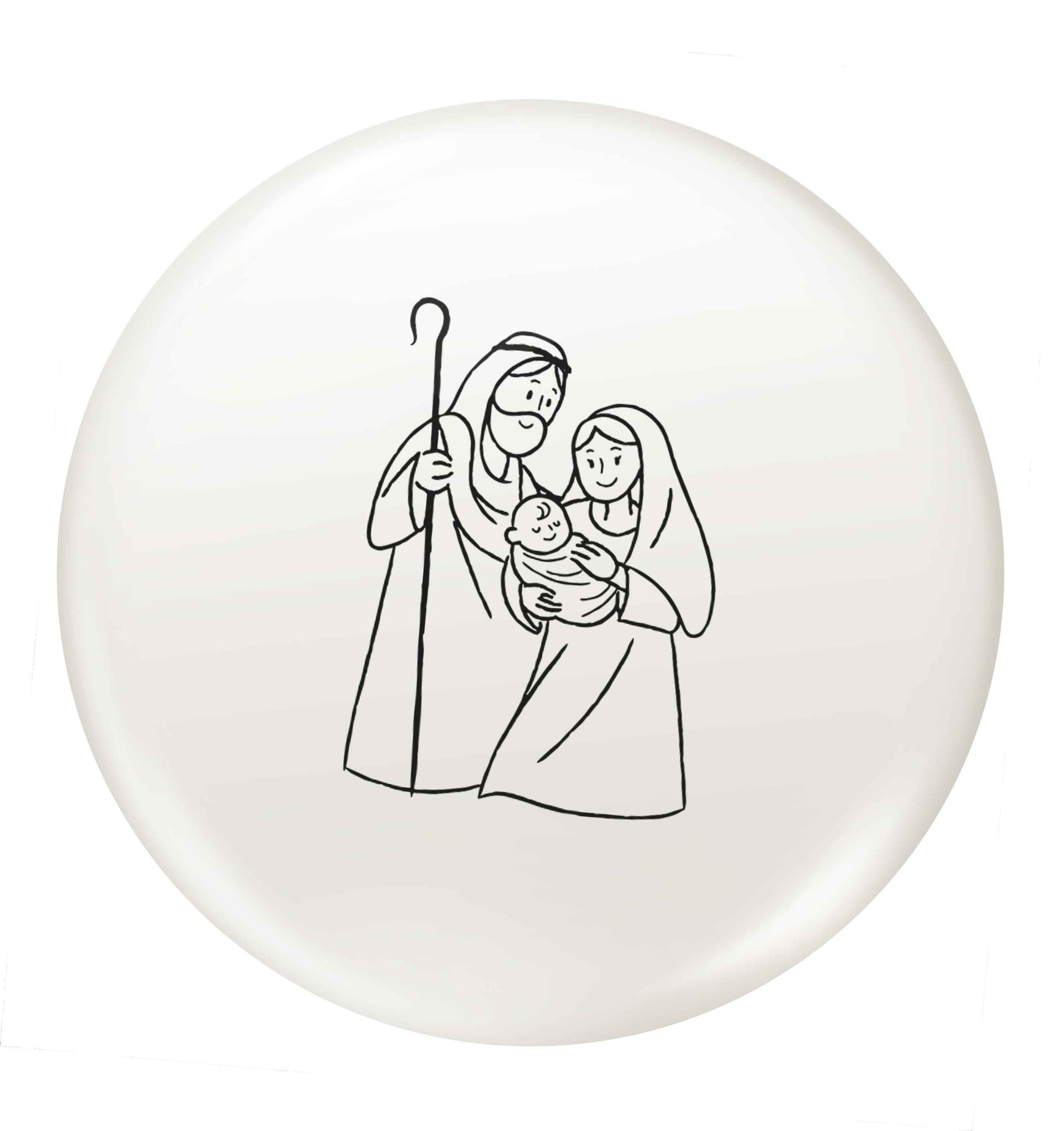 Jesus Mary and joseph small 25mm Pin badge