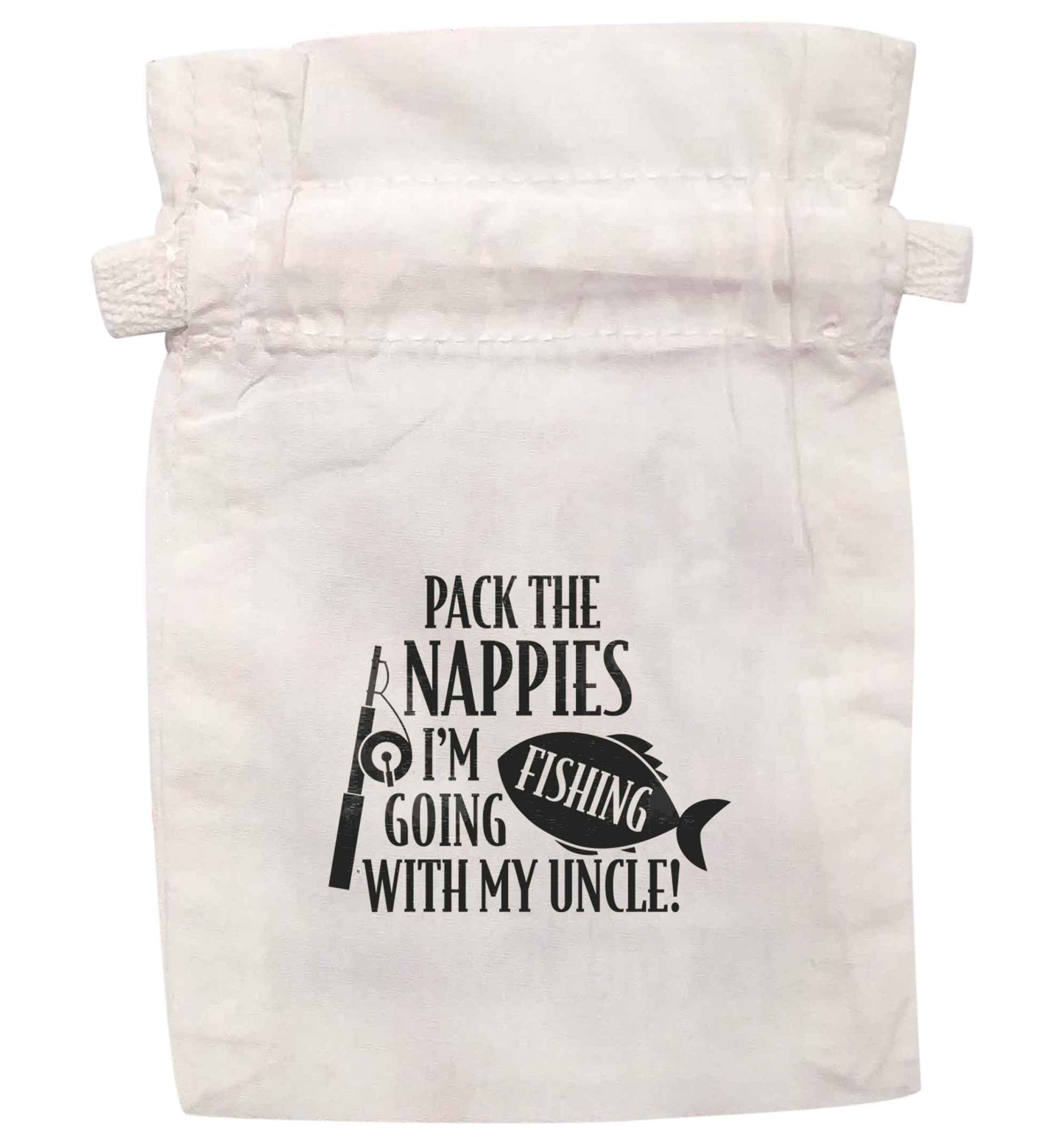 Pack the nappies I'm going fishing with my Uncle | XS - L | Pouch / Drawstring bag / Sack | Organic Cotton | Bulk discounts available!