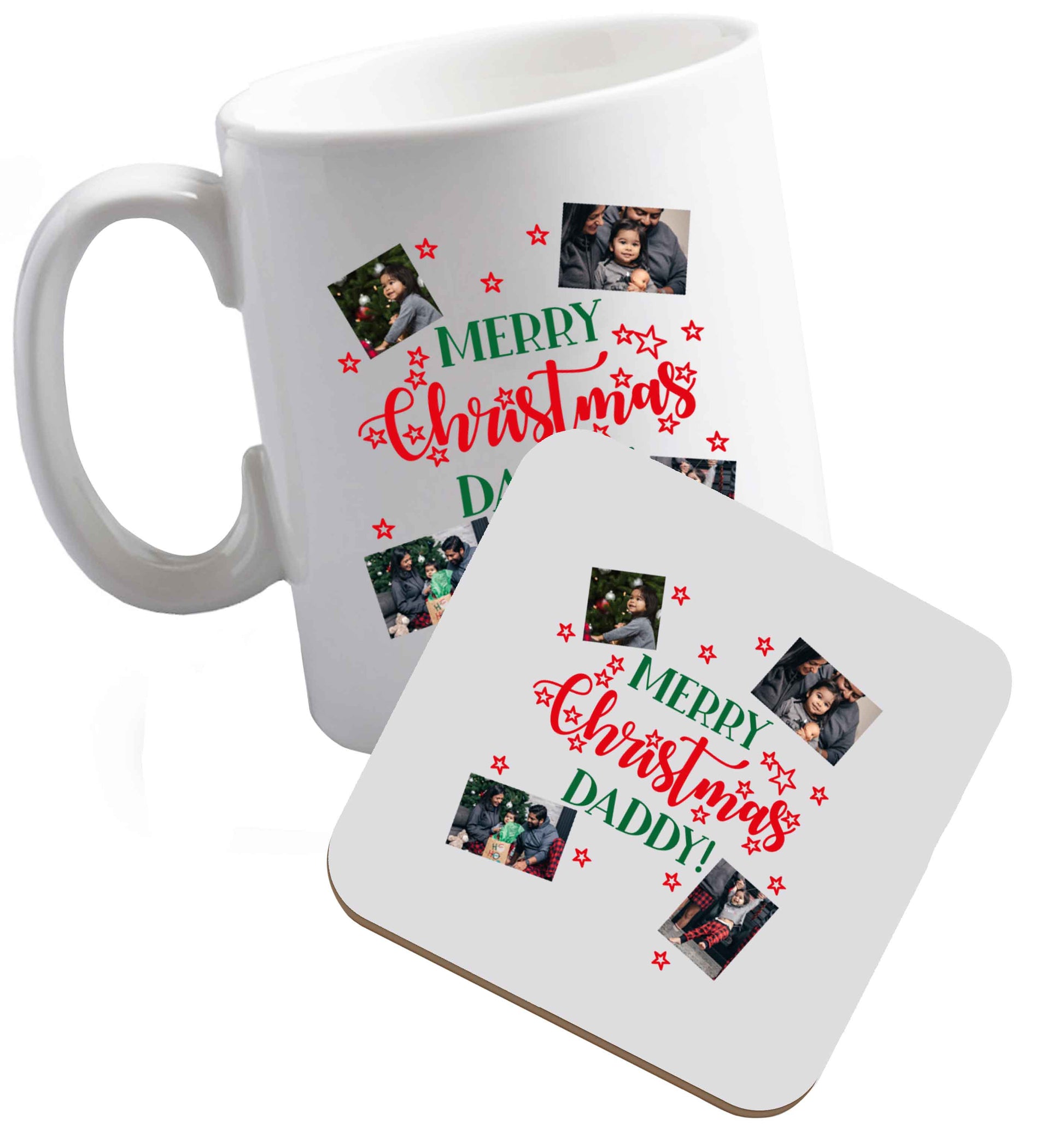 10 oz Tis The Season to Drink Whisky ceramic mug and coaster set right handed