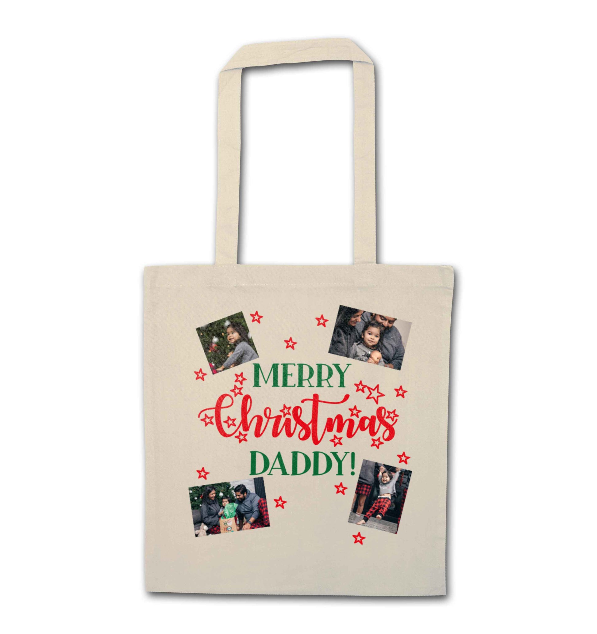 Merry Christmas daddy natural tote bag