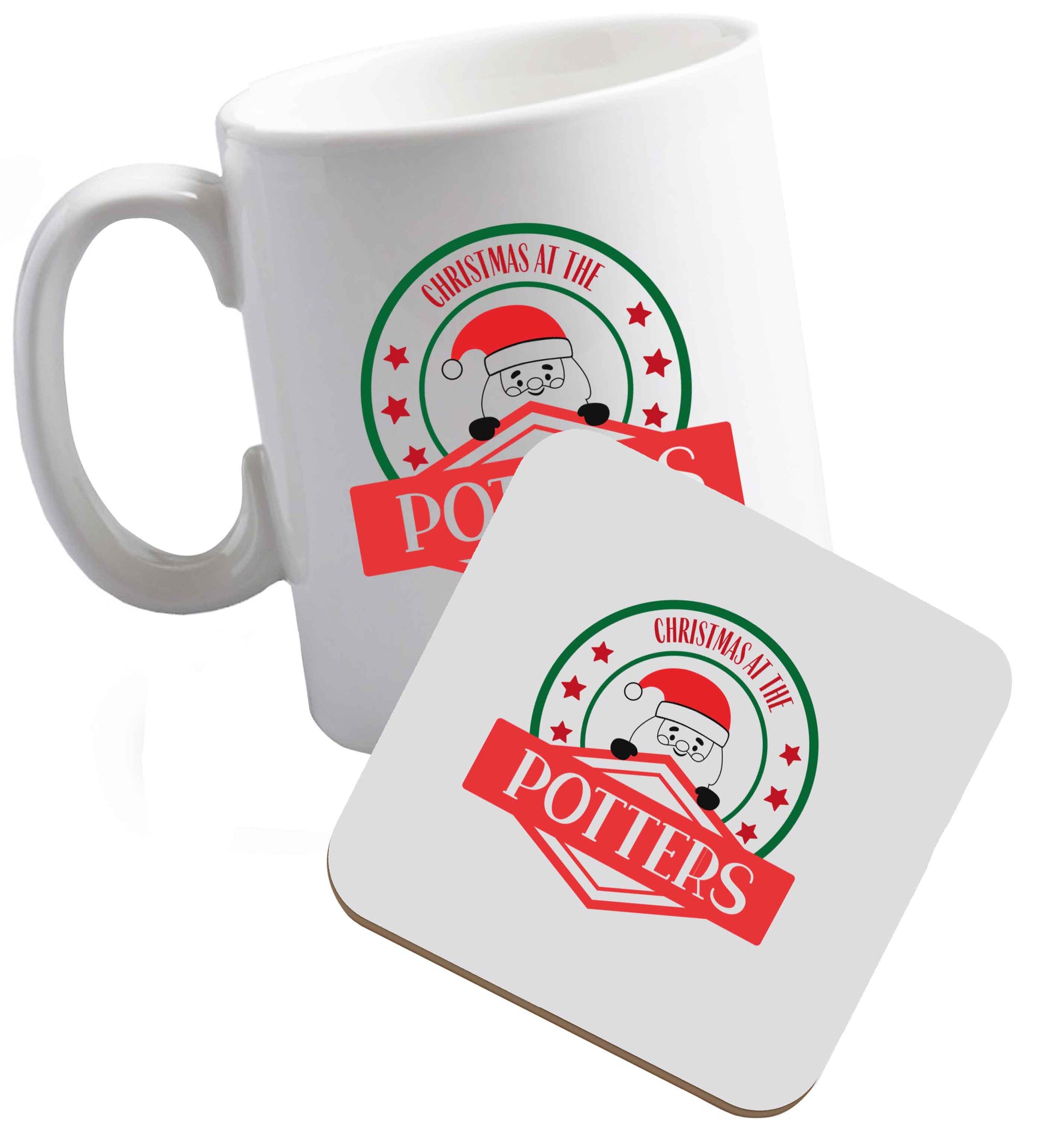 10 oz Tis The Season to Drink Whisky ceramic mug and coaster set right handed