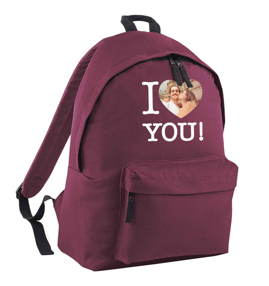 I love you maroon children's backpack