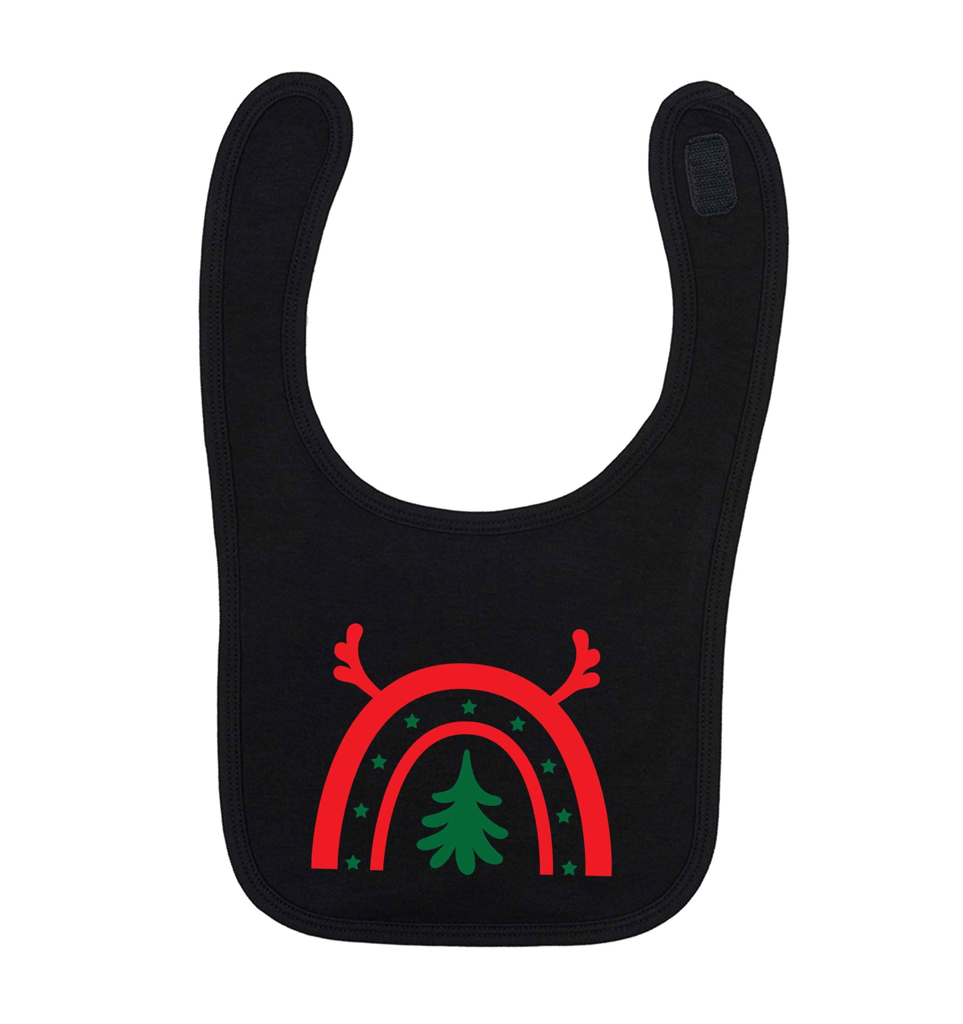 Christmas rainbow black baby bib