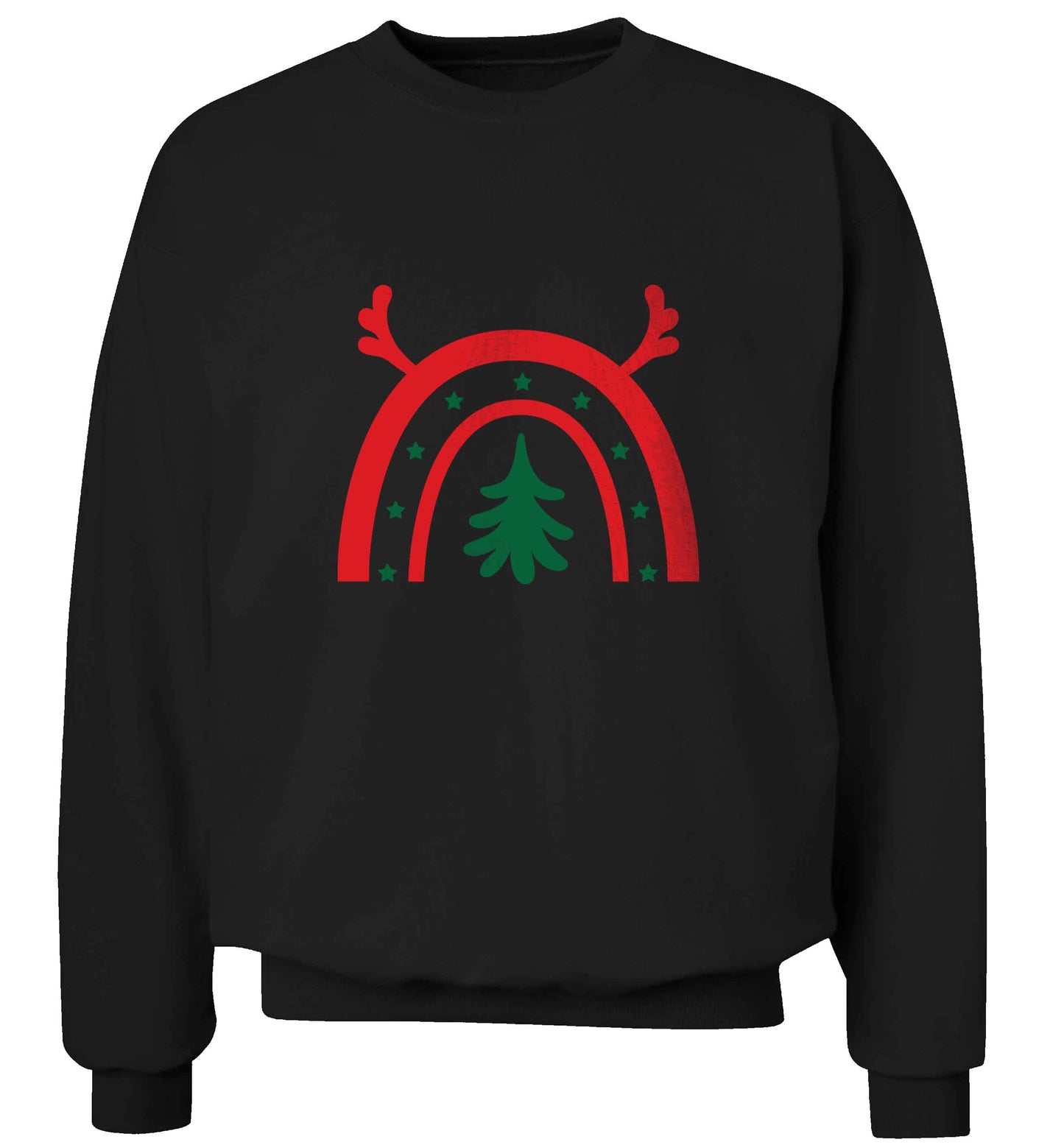 Christmas rainbow adult's unisex black sweater 2XL